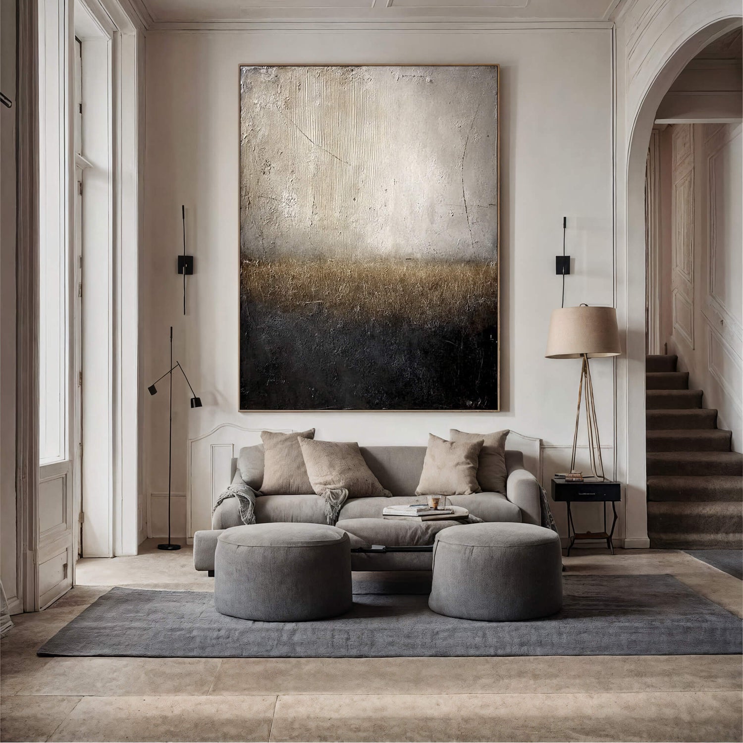 Wabi-Sabi Art | Weathered Horizon Wash Weathered Textured Wall Art