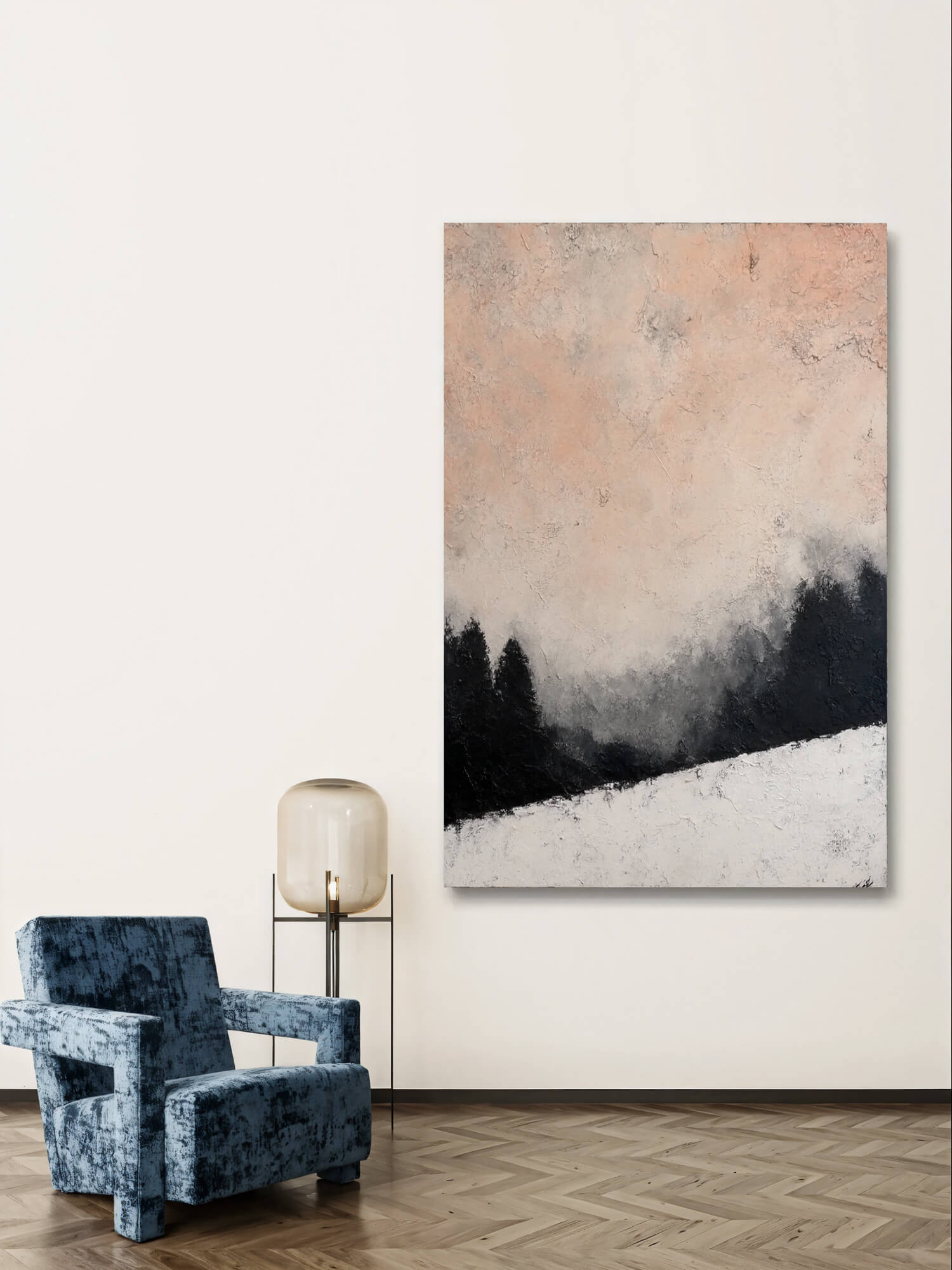 Wabi-Sabi Art | Frosted Pines Mist Earth Tone Wall Decor