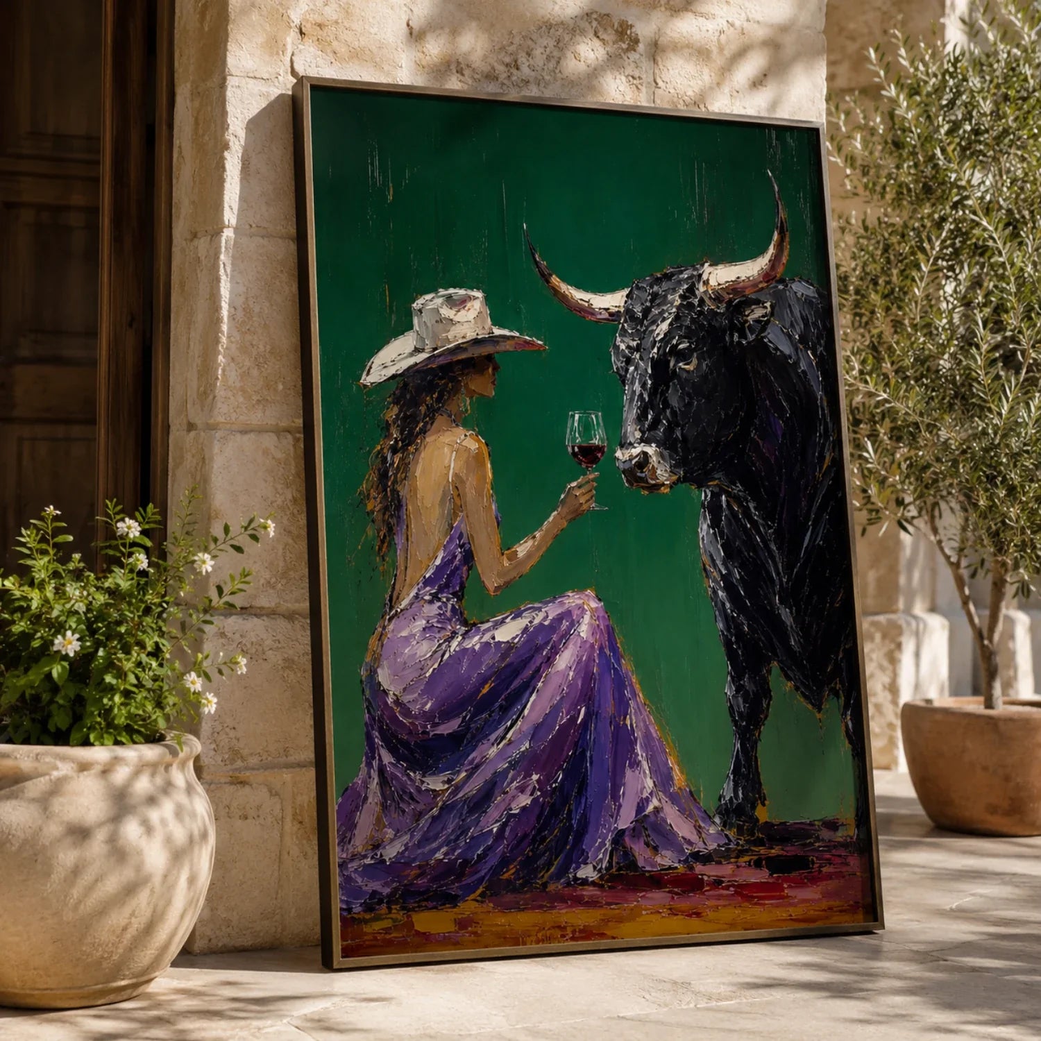 POP Art | Bull Wine Salute Western Lifestyle Wall Decor