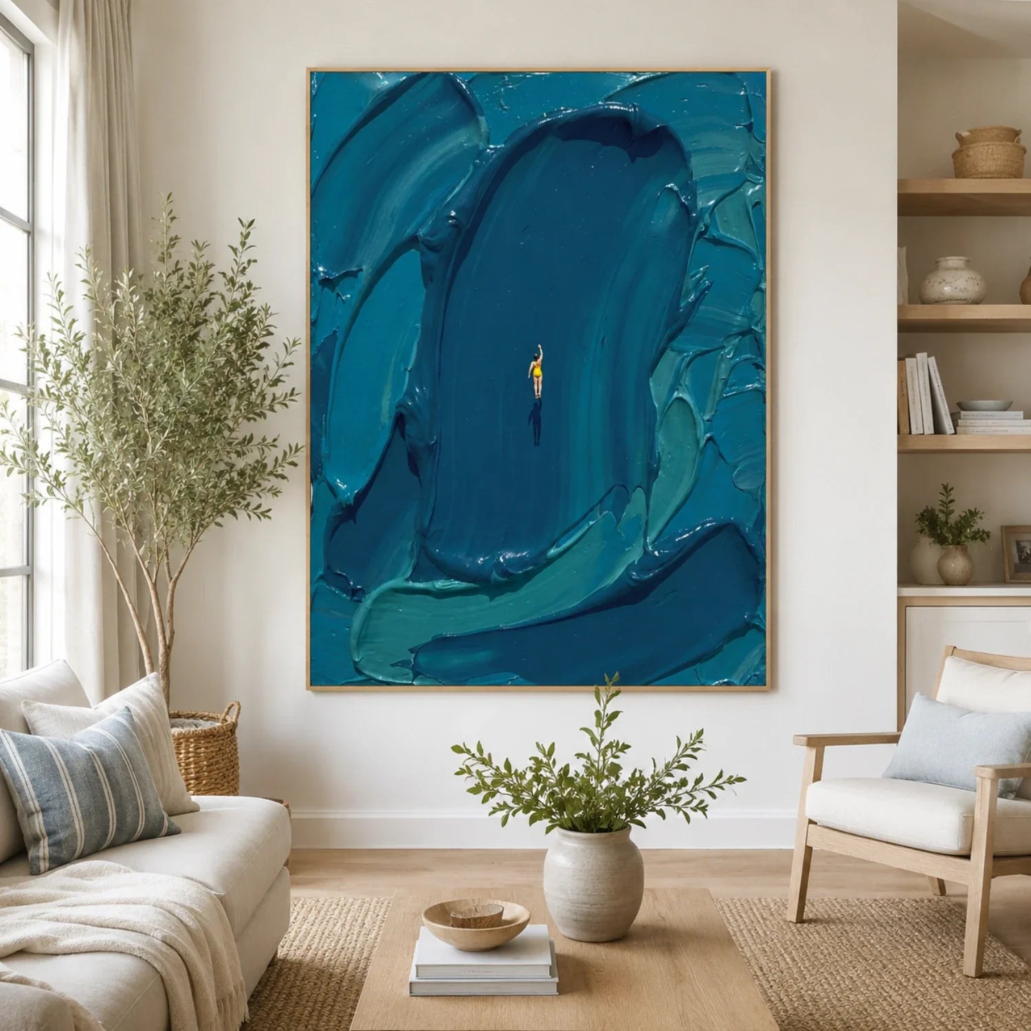 3D textured Art | The Weight of Blue Relief Texture Wall Decor
