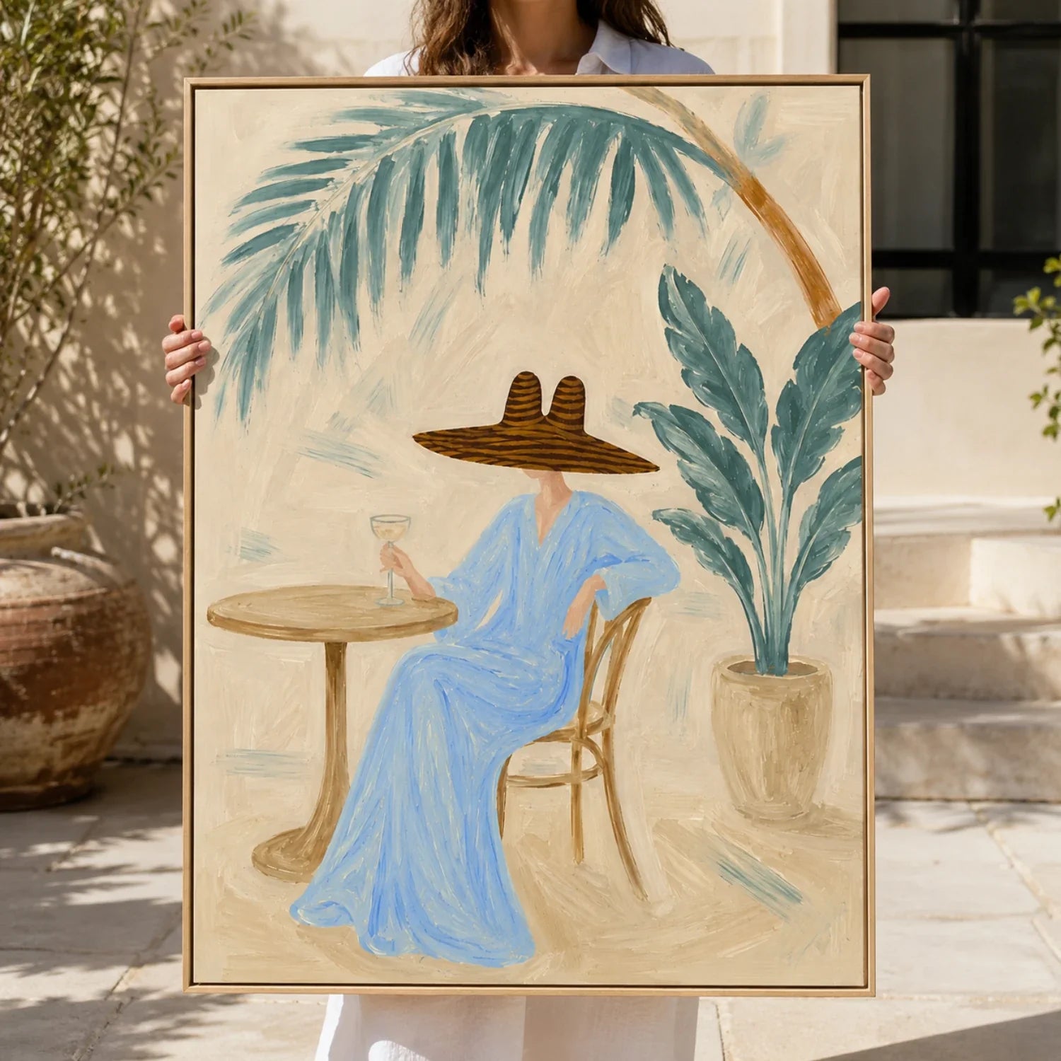 Vintage Americana Art | Blue Patio Reverie Western Lifestyle Wall Decor