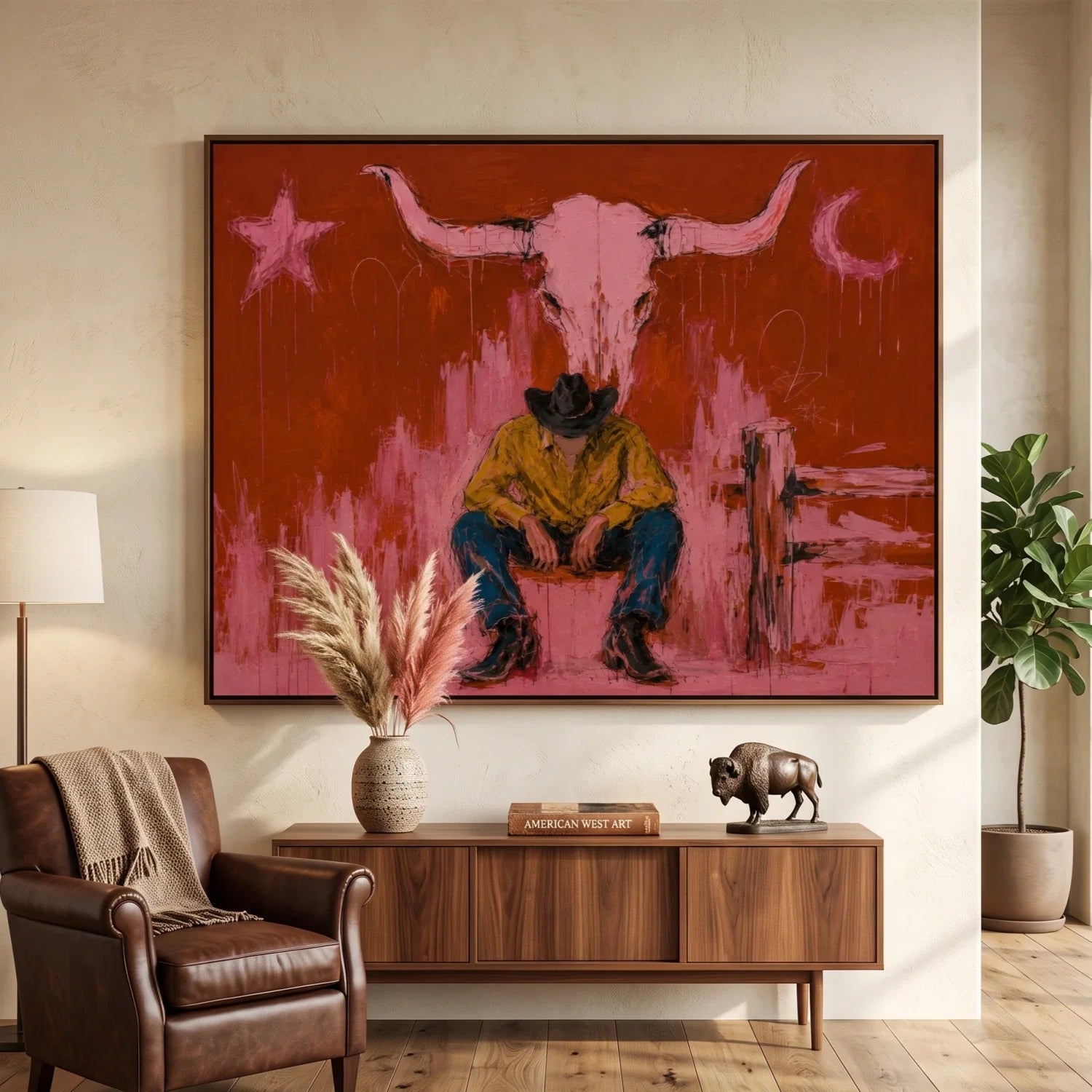 POP Art | Crimson Vigil of the Frontier Western Canvas Wall Decor