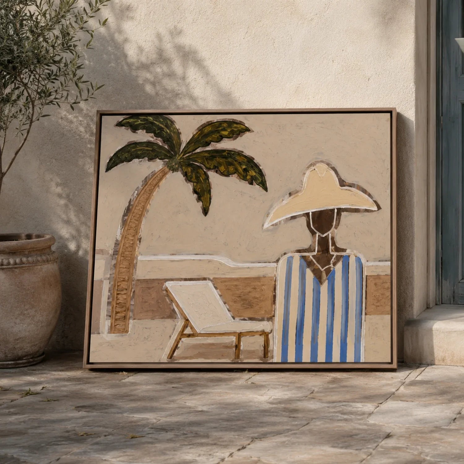 Vintage Americana Art | Palm Side Retreat Cowboy Western Wall Art