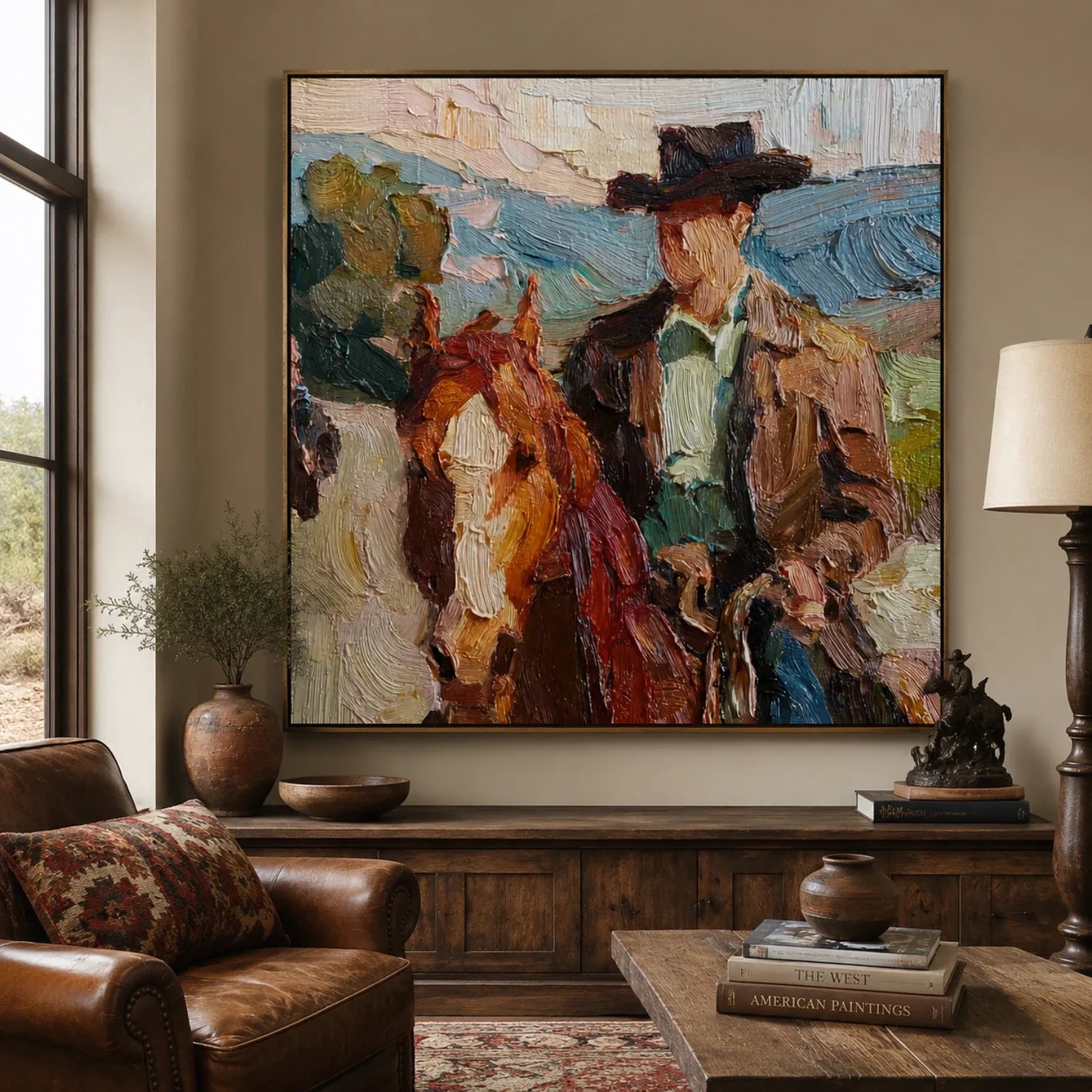 Vintage Americana Art | Western Rider Western Canvas Wall Decor