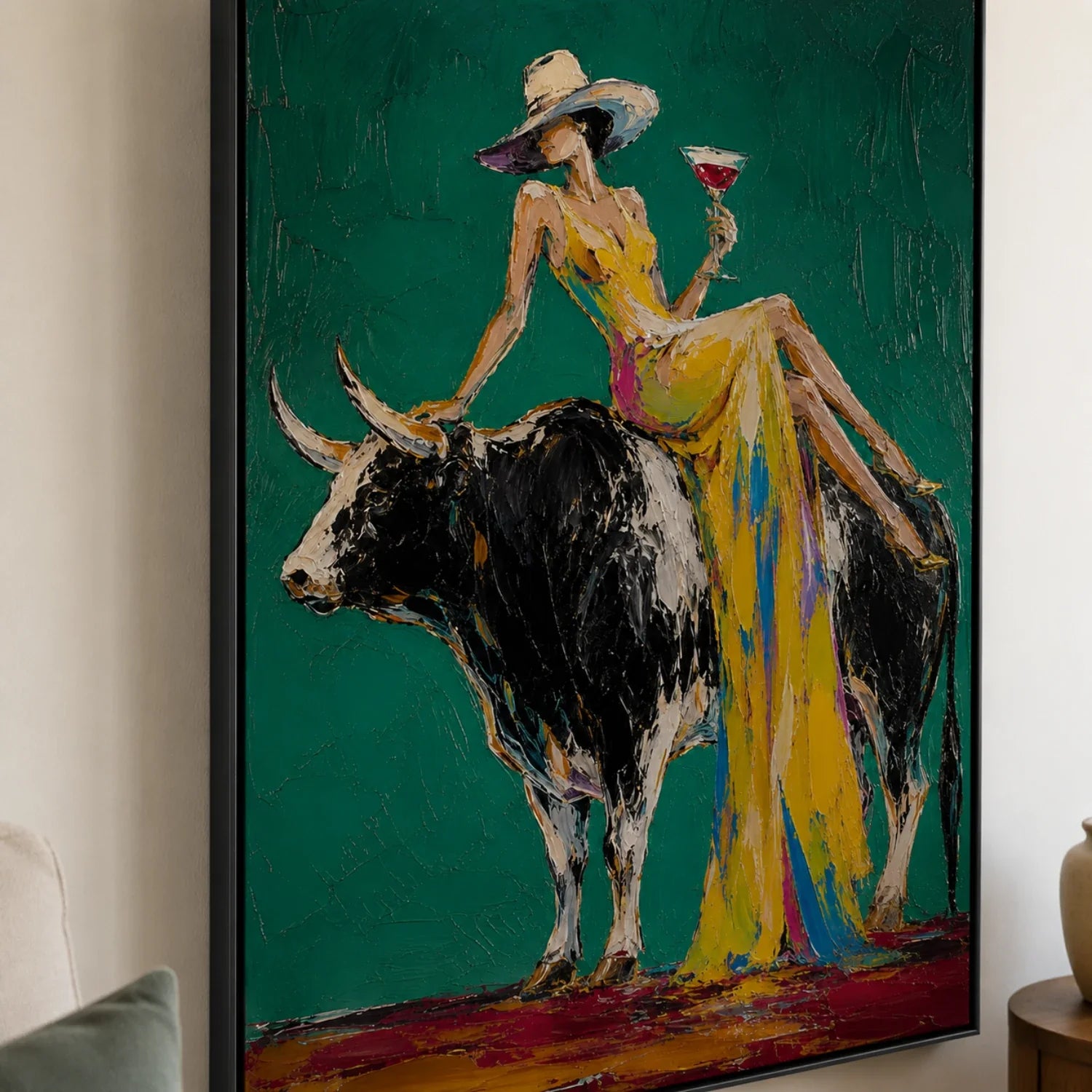 POP Art | Emerald Equinox of Untamed Grace Bold Canvas Wall Art