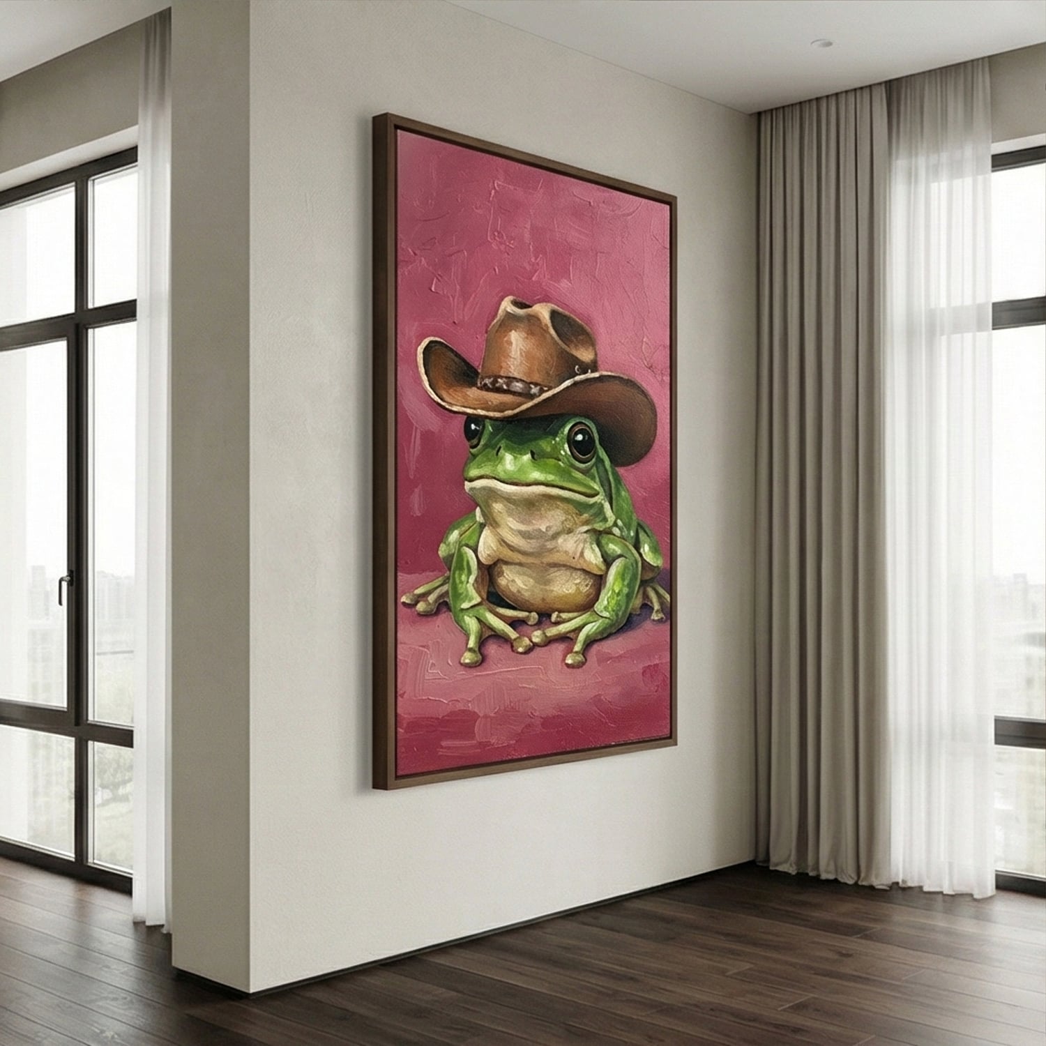 Surreal Art | Frog in Cowboy Whimsical Surreal Wall Art