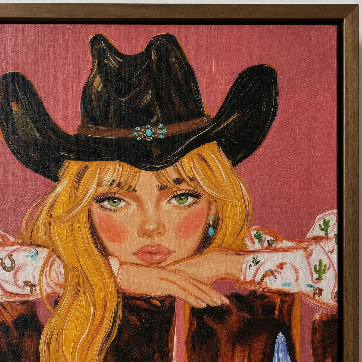 POP Art | Starry Cowgirl Portrait Western Cowgirl Wall Art