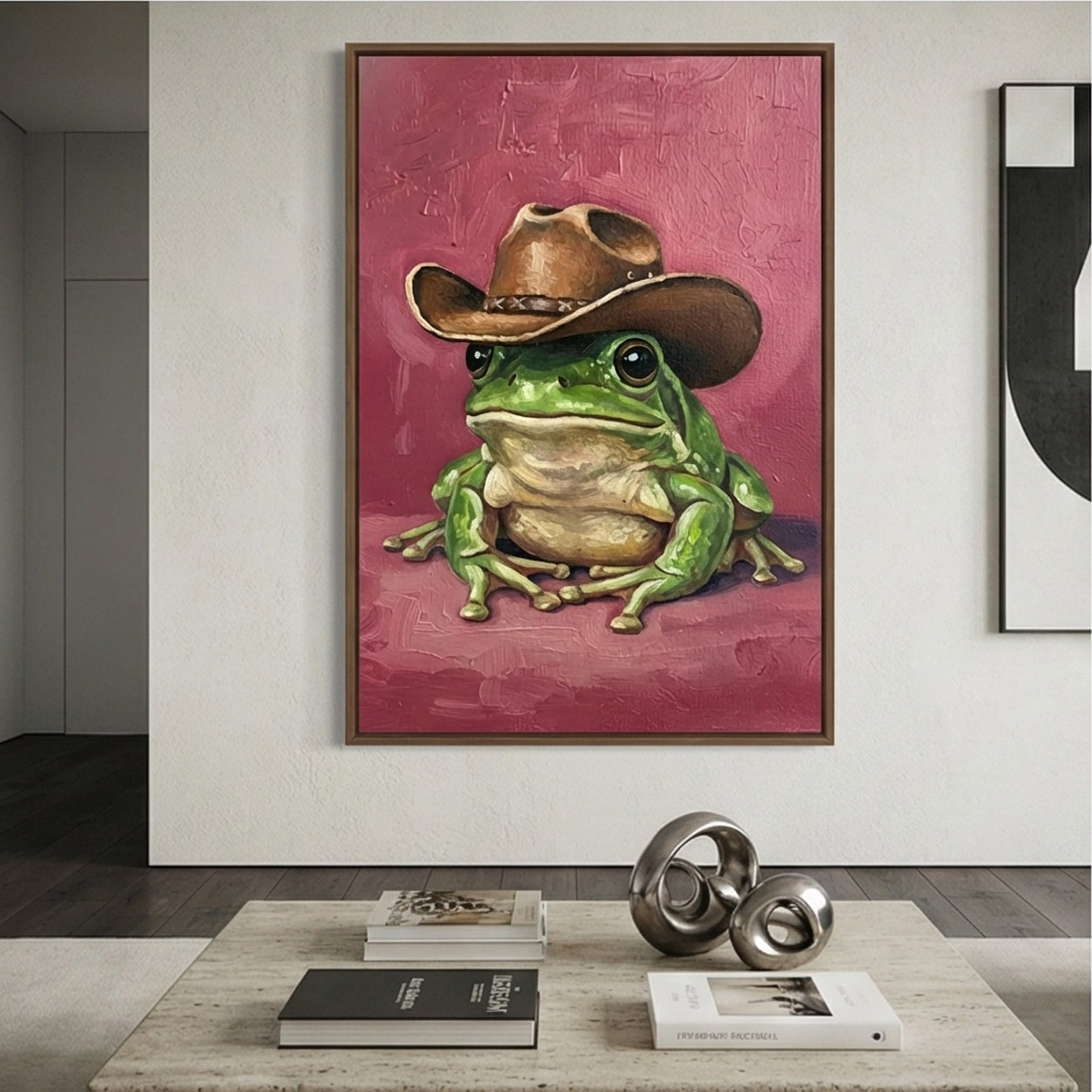 Surreal Art | Frog in Cowboy Whimsical Surreal Wall Art