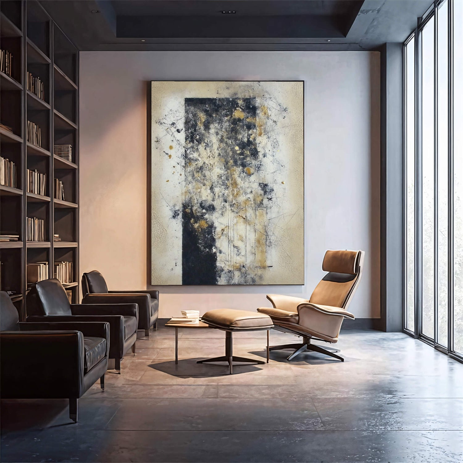 Contemporary Luxe Art | Gilded Faded Strata Gold Accent Luxury Wall Art