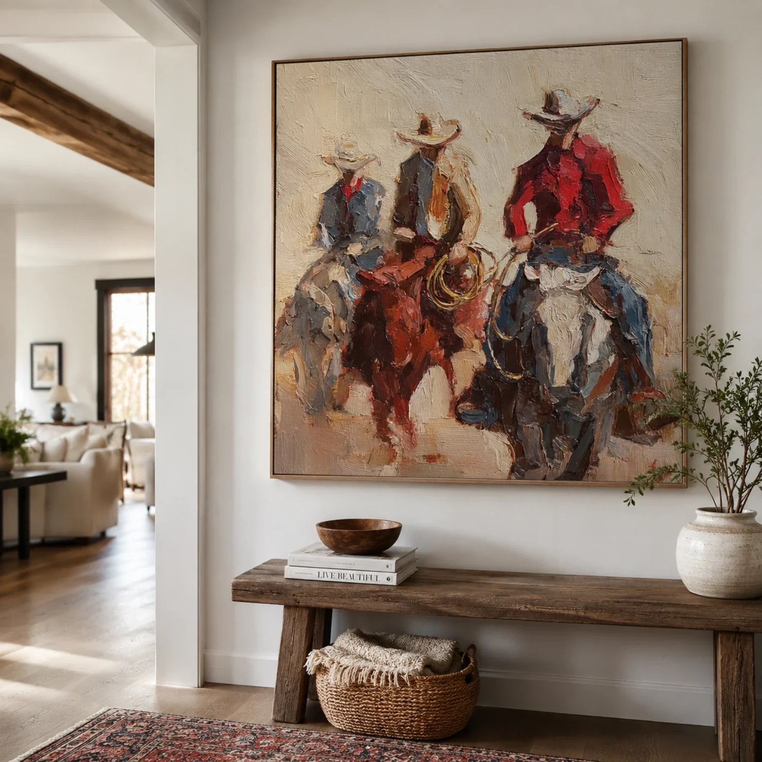 Vintage Americana Art | The Gathering of the Untamed Horizon Cowboy Western Wall Art