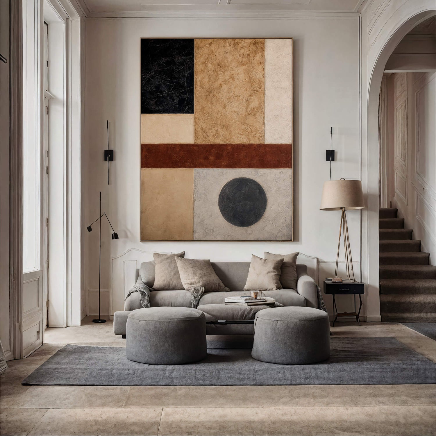 Wabi-Sabi Art | Textured Geometric Balance Organic Texture Canvas Wall Art