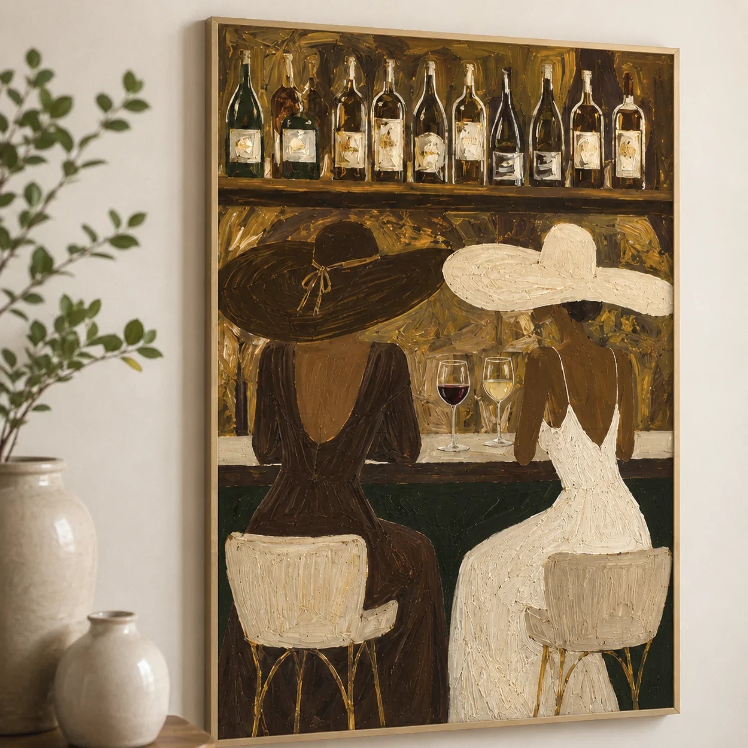 Vintage Americana Art | Bar Hat Duet Western Lifestyle Wall Decor
