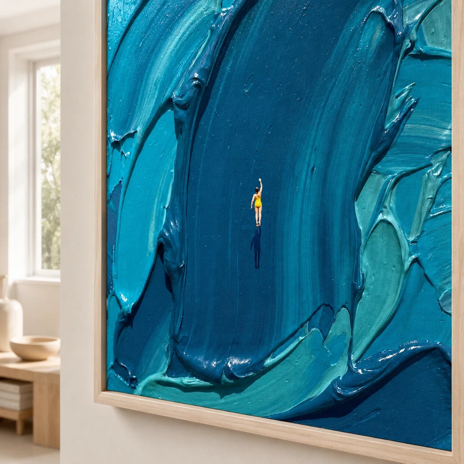 3D textured Art | The Weight of Blue Relief Texture Wall Decor