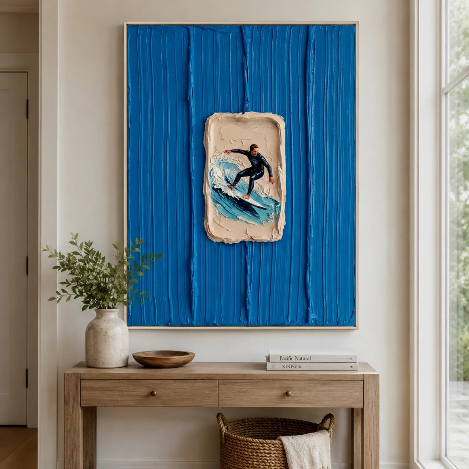 3D textured Art | Blue Aperture Relief Texture Wall Decor