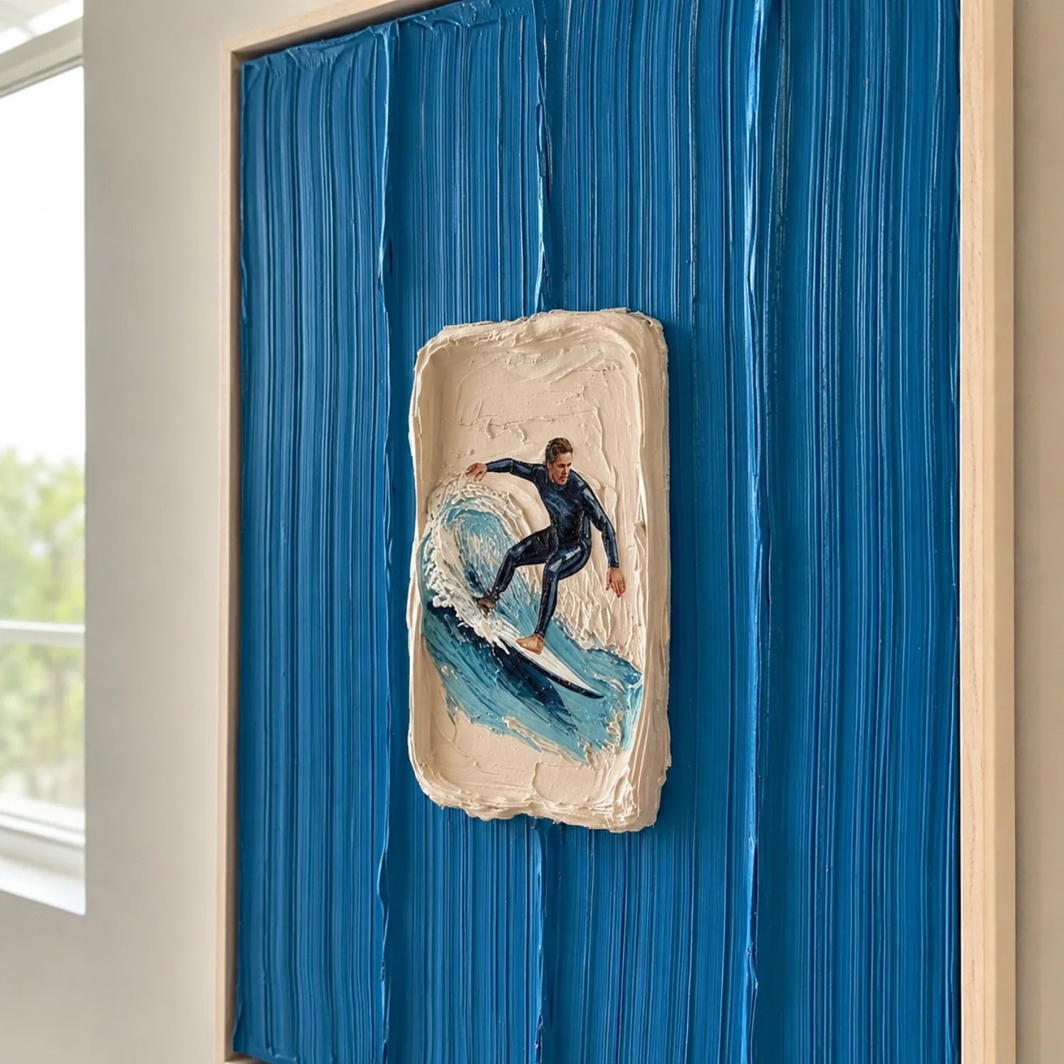 3D textured Art | Blue Aperture Relief Texture Wall Decor