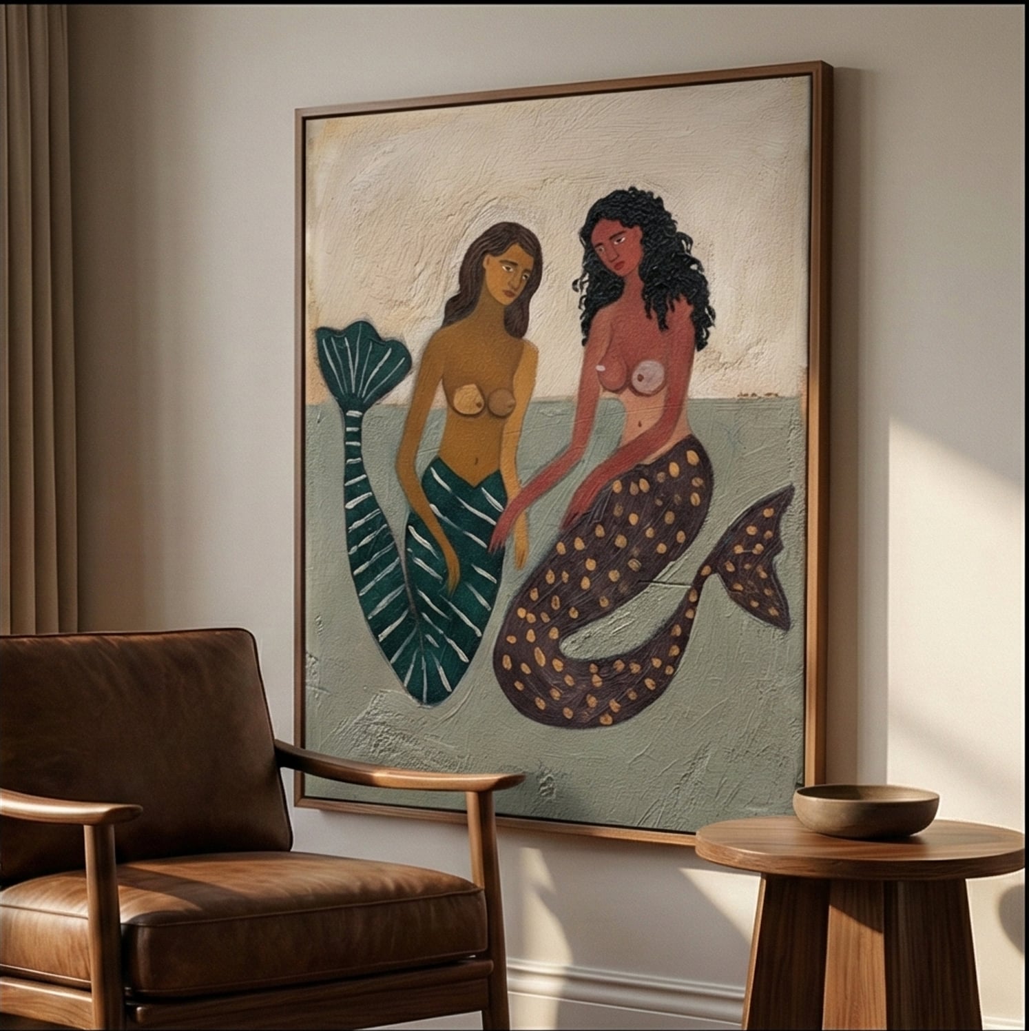 Surreal Art | Shell Sisters' Gaze Whimsical Surreal Wall Art