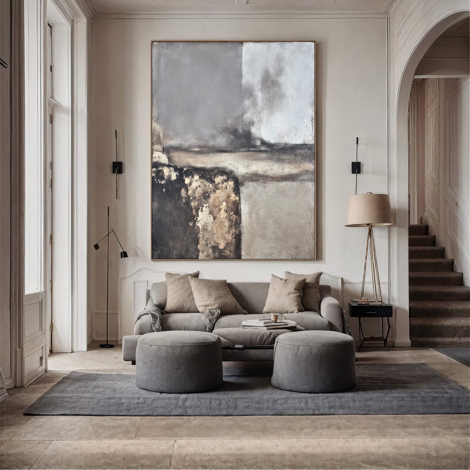 Wabi-Sabi Art | Faded Landscape Haze Neutral Textured Wall Art