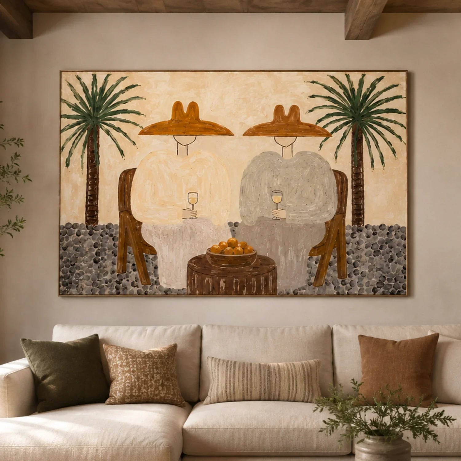 Vintage Americana Art | Palm Wine Companions Western Lifestyle Wall Decor
