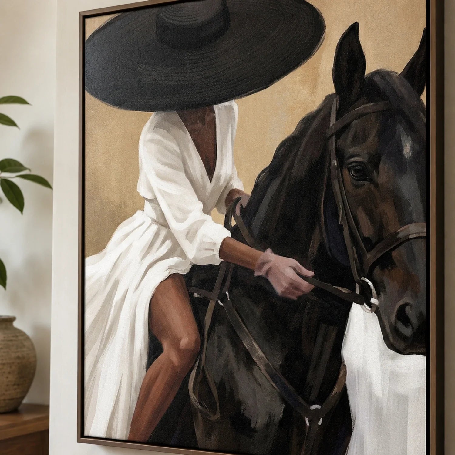 Vintage Americana Art | Hat & Dark Steed Rustic Living Room Wall Art