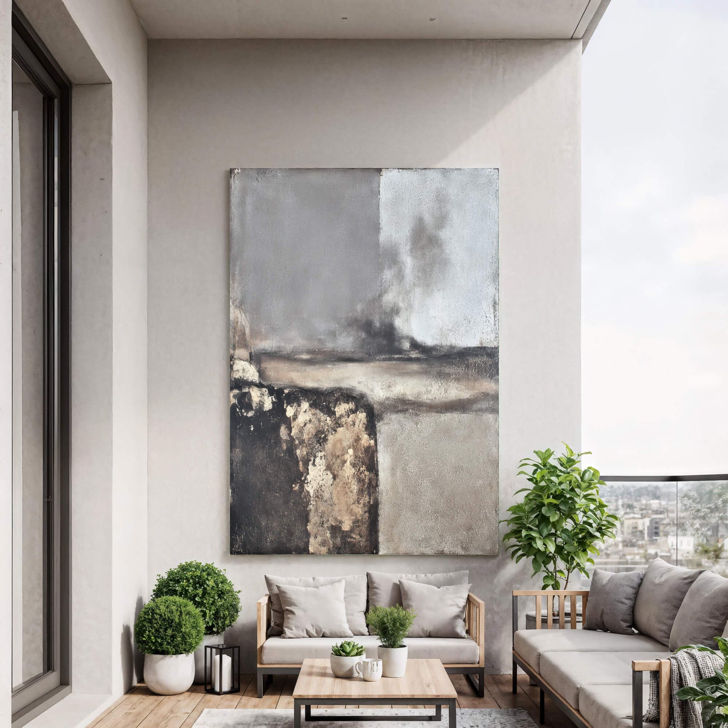 Wabi-Sabi Art | Faded Landscape Haze Neutral Textured Wall Art