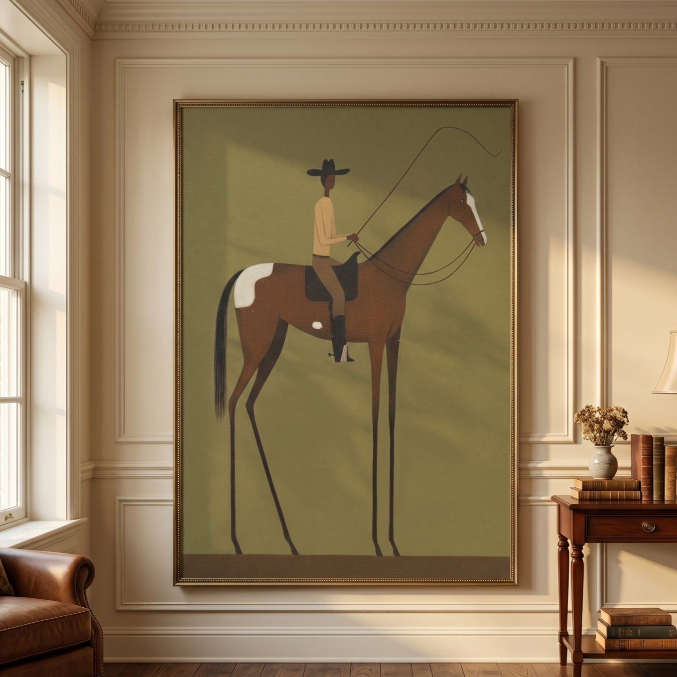 Vintage Americana Art | Desert Pause Western Canvas Wall Decor