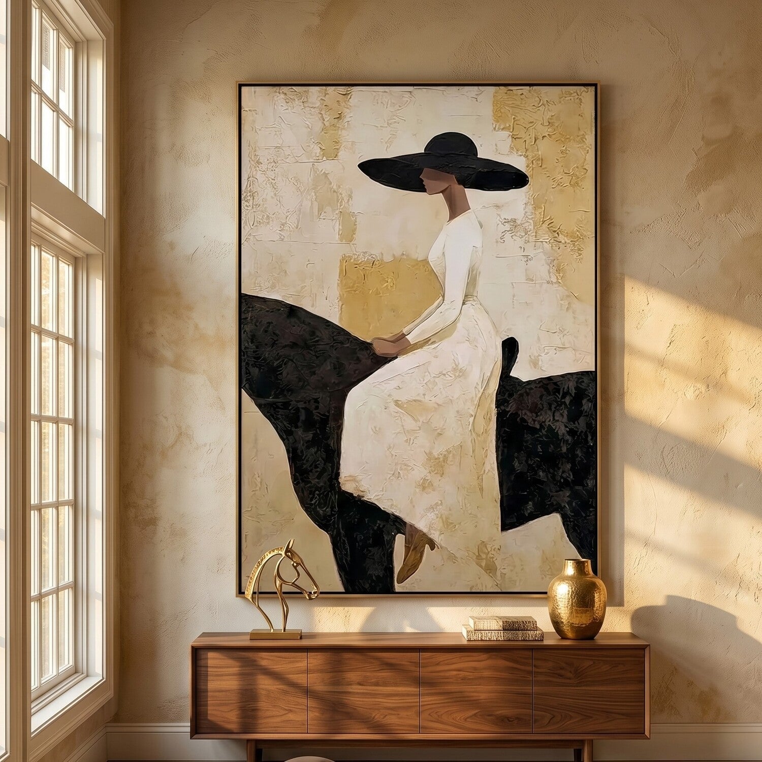 Vintage Americana Art | Elegy on Black Rustic Living Room Wall Art