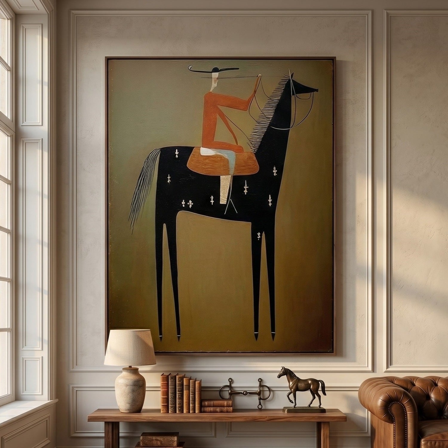 Vintage Americana Art | Equestrian Reverie Rustic Living Room Wall Art
