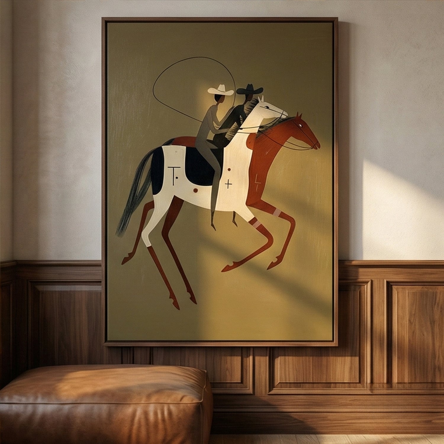 Vintage Americana Art | Companion Riders Western Canvas Wall Decor