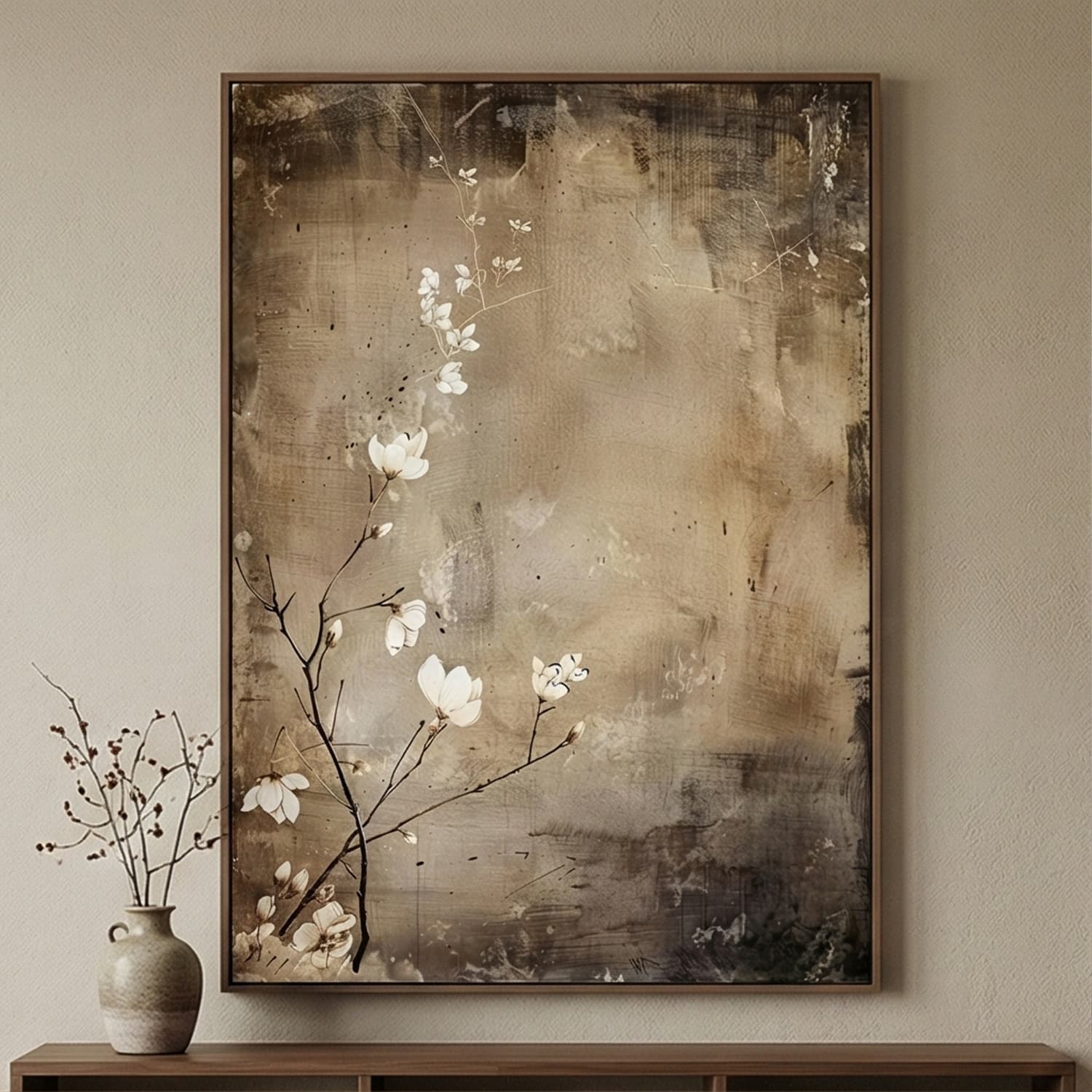 Wabi-Sabi Art | Blossom and Branch Earth Tone Wall Decor