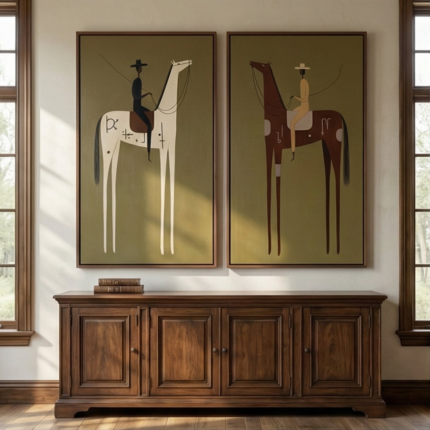 Vintage Americana Art | Guardians' Pause Southwest Home Decor Canvas