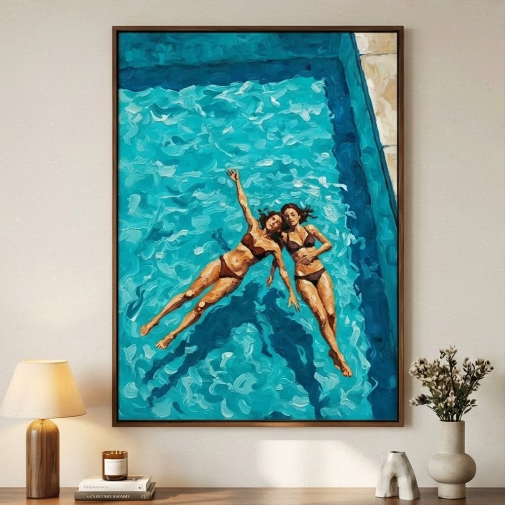 Impressionist Art | Poolside Drift Canvas Landscape Wall Art