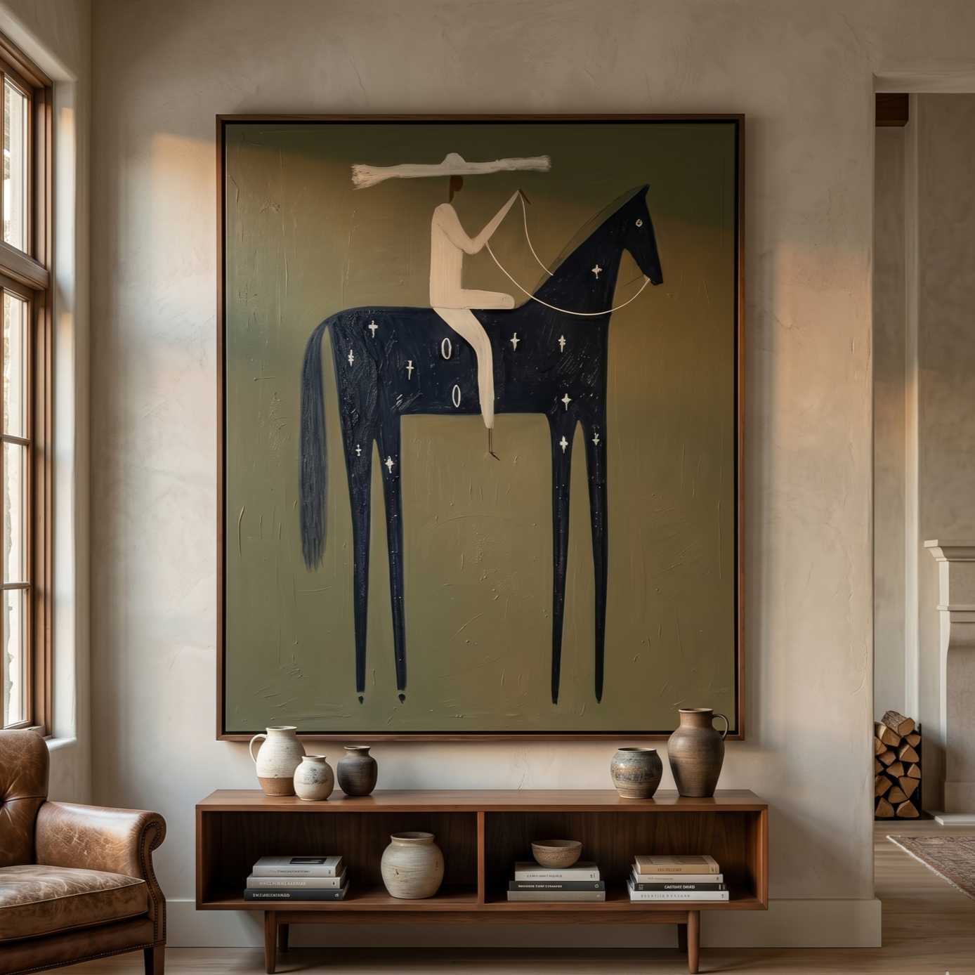 Vintage Americana Art | Starred Rider Western Canvas Wall Decor