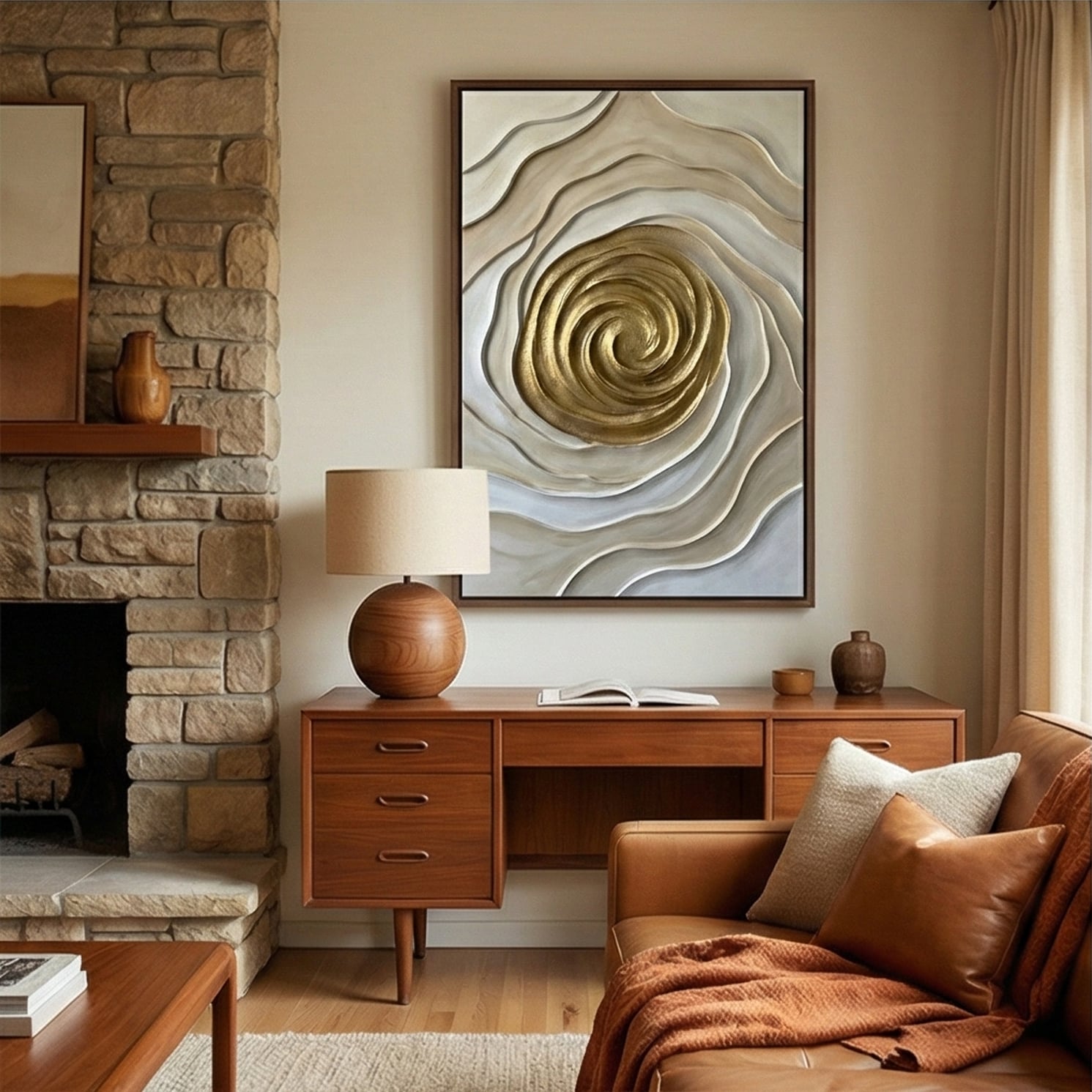 Contemporary Luxe Art | Golden Vortex Gold Accent Luxury Wall Art