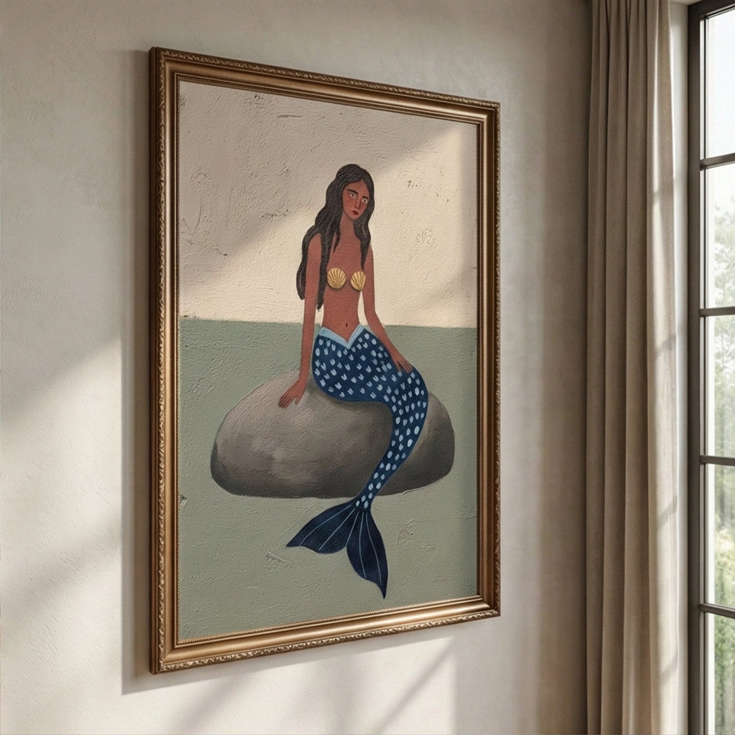 Surreal Art | Seashell Melancholy Surreal Portrait Wall Decor
