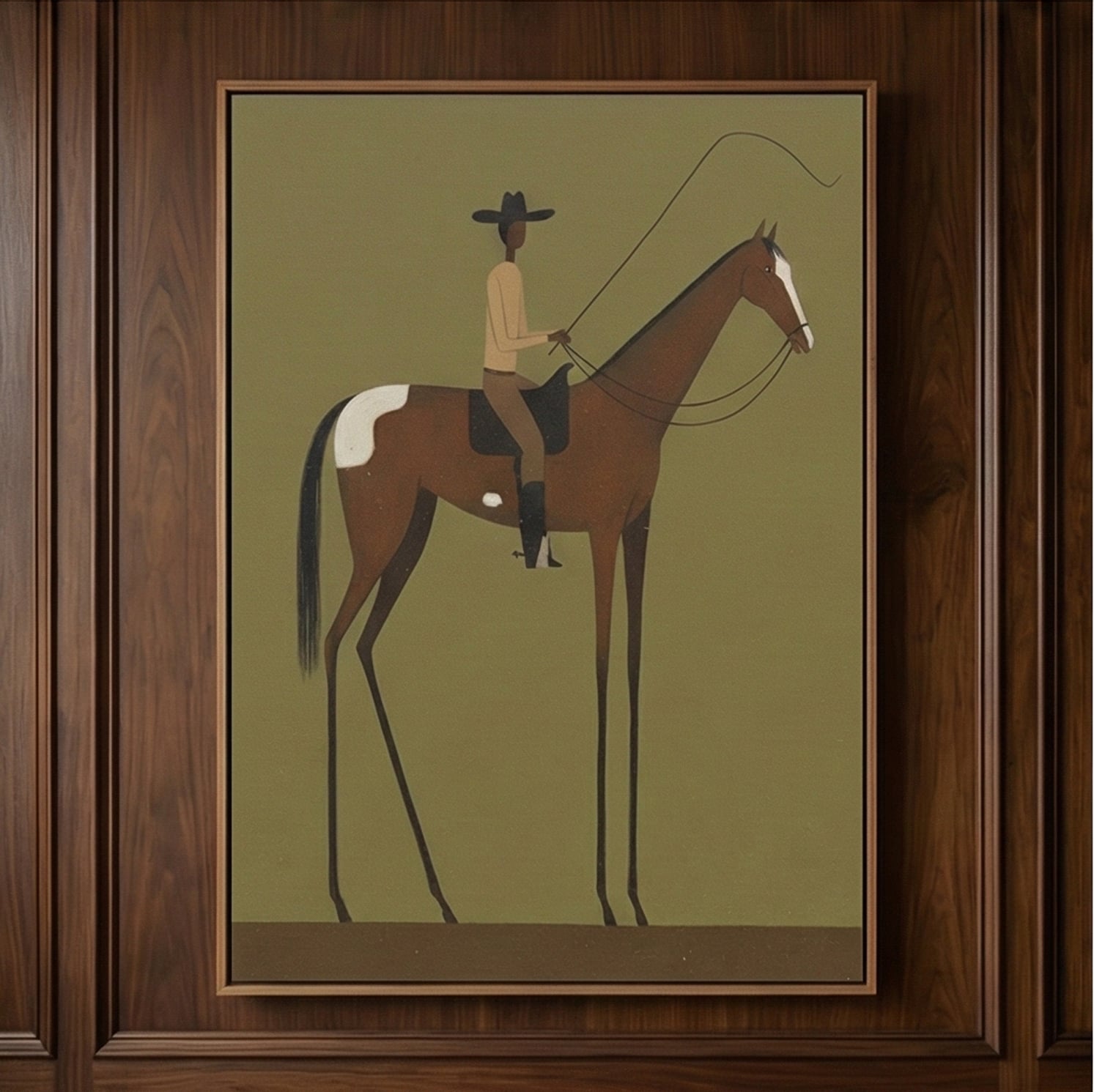 Vintage Americana Art | Desert Pause Western Canvas Wall Decor