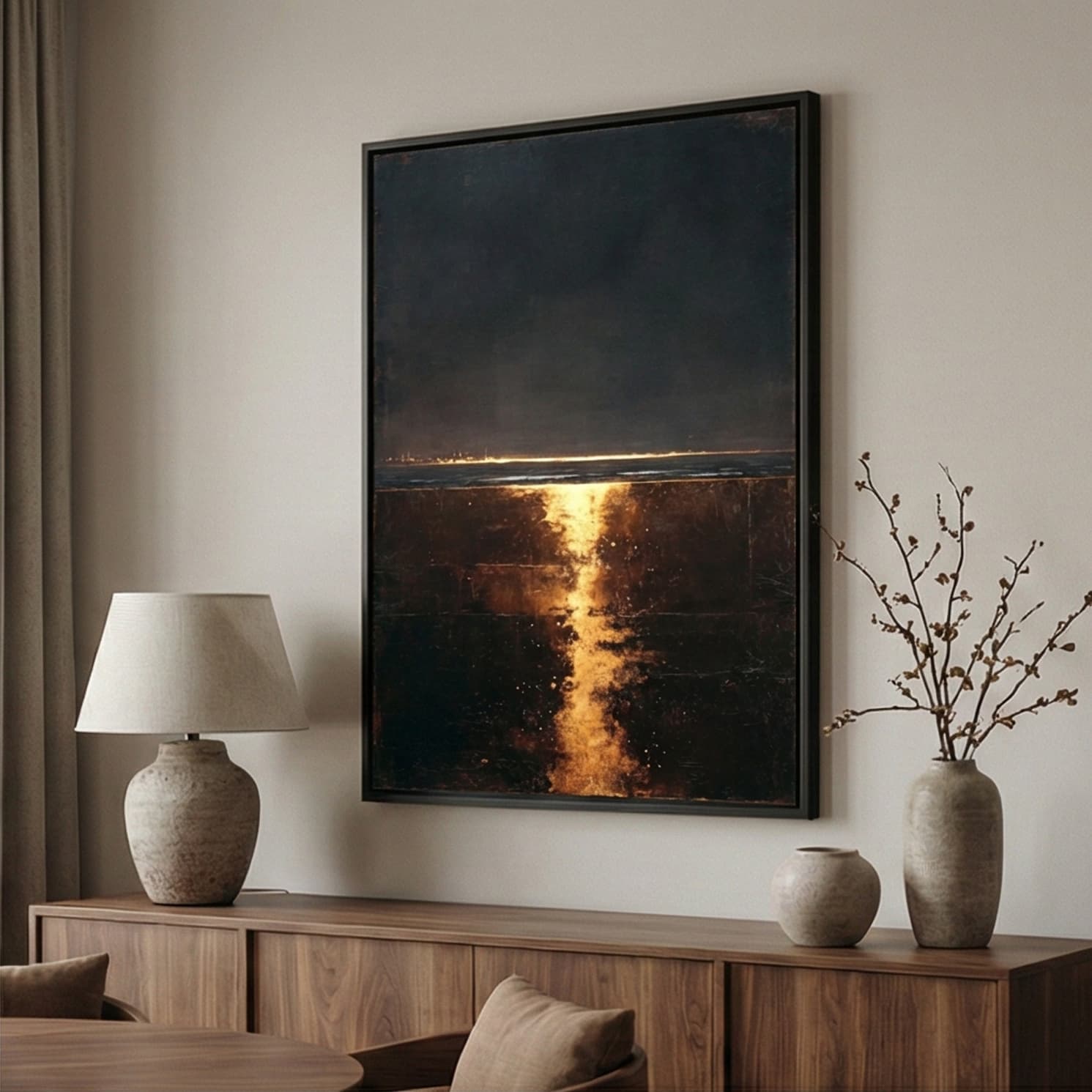 Wabi-Sabi Art | Silent Boundary - Microcrack Calm Bedroom Wall Art