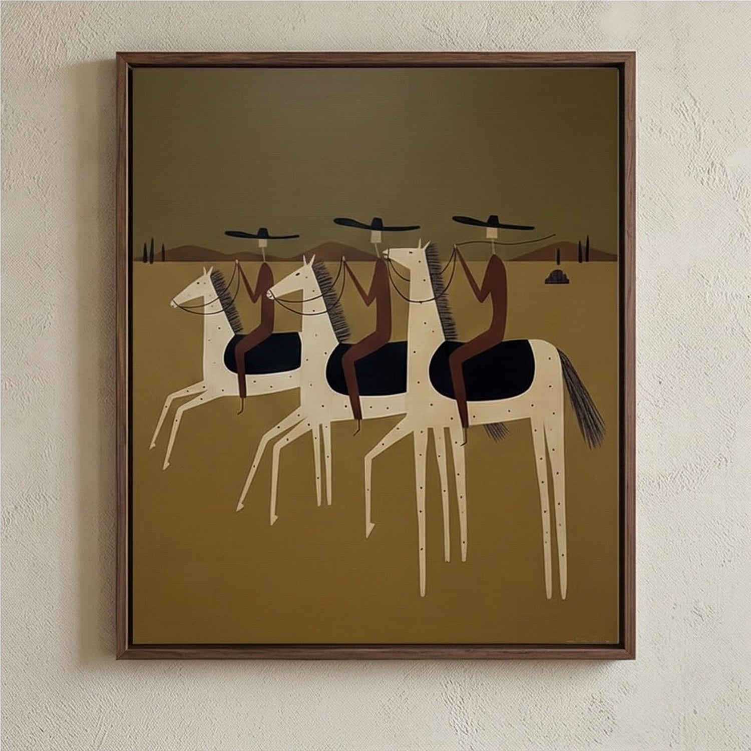 Vintage Americana Art | Desert Riders' Silhouette Western Canvas Wall Decor