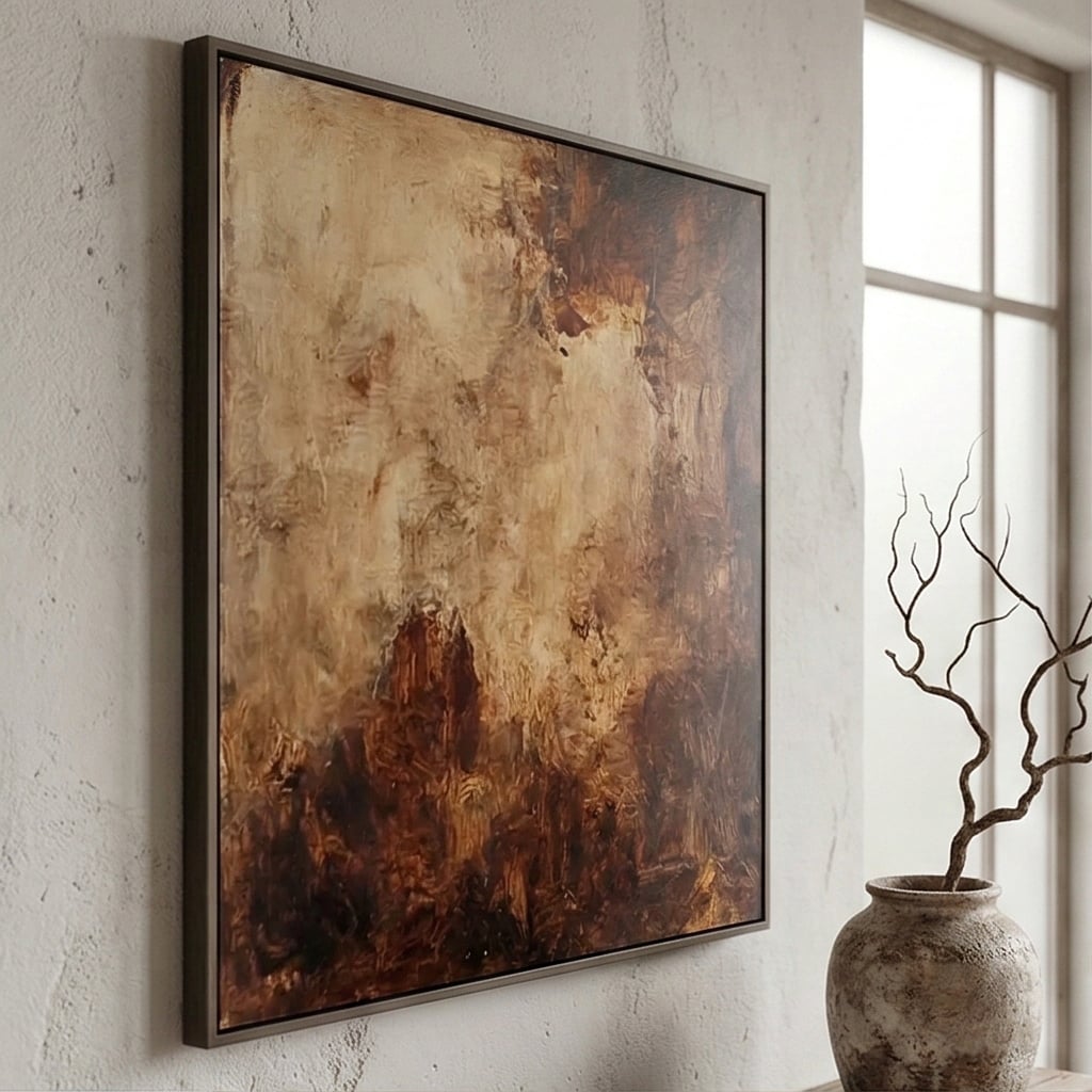 Wabi-Sabi Art | Ember Veil Earth Tone Wall Decor