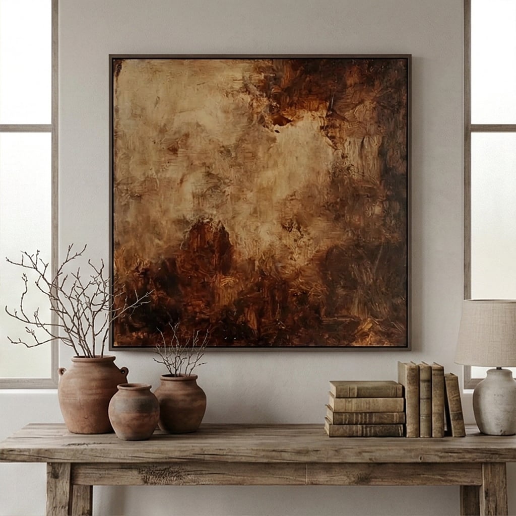 Wabi-Sabi Art | Ember Veil Earth Tone Wall Decor