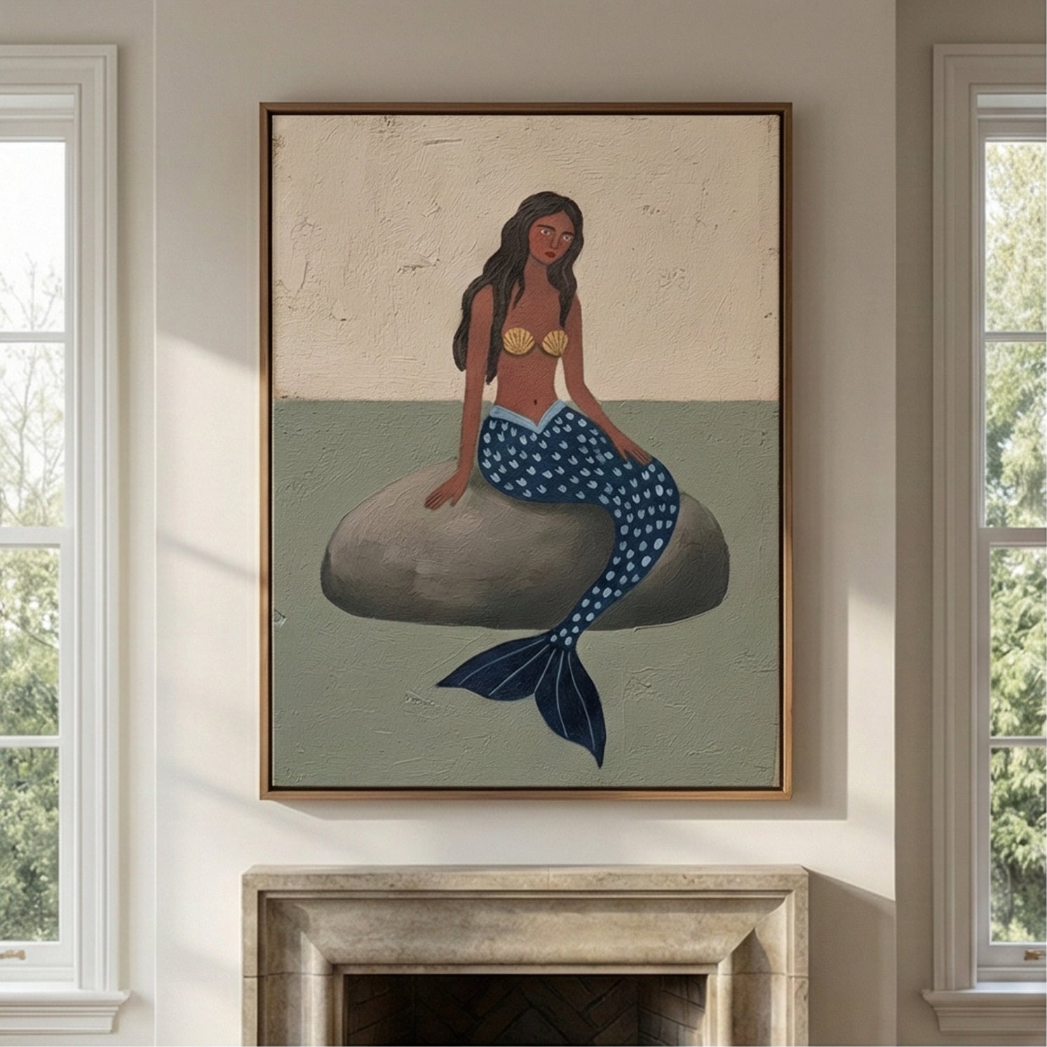 Surreal Art | Seashell Melancholy Surreal Portrait Wall Decor