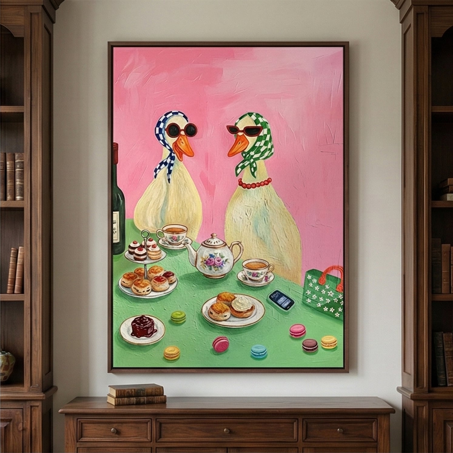 Surreal Art | Duck Tea Party Whimsical Surreal Wall Art