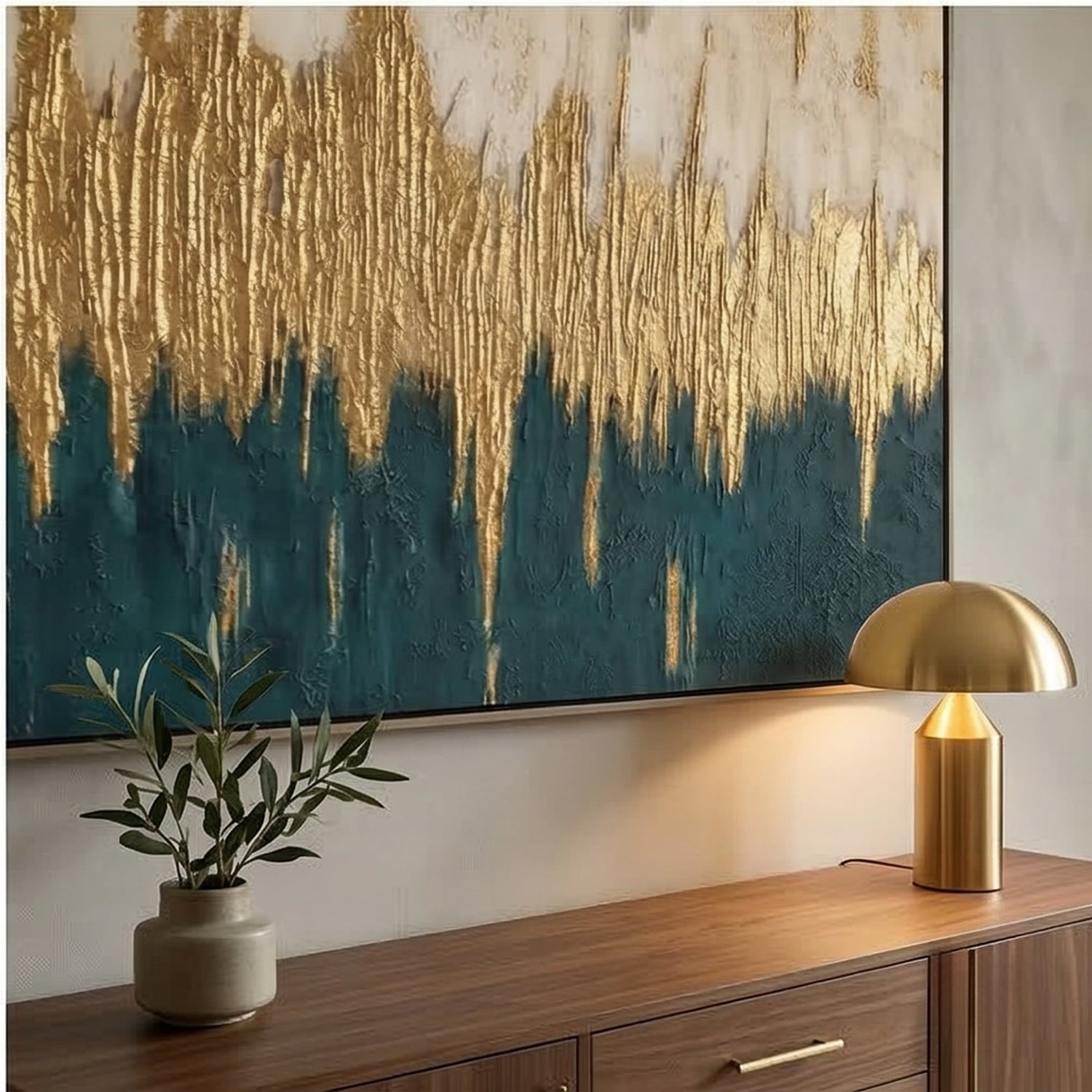 Contemporary Luxe Art | Gilded Resonance Gold Accent Luxury Wall Art