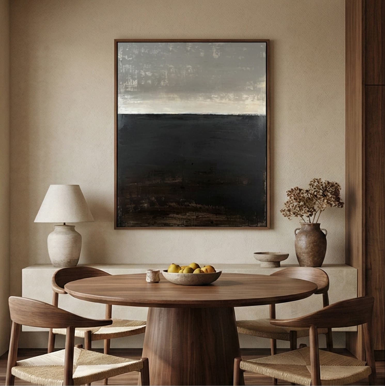 Wabi-Sabi Art | Horizon of Silence Neutral Earth Tone Wall Art