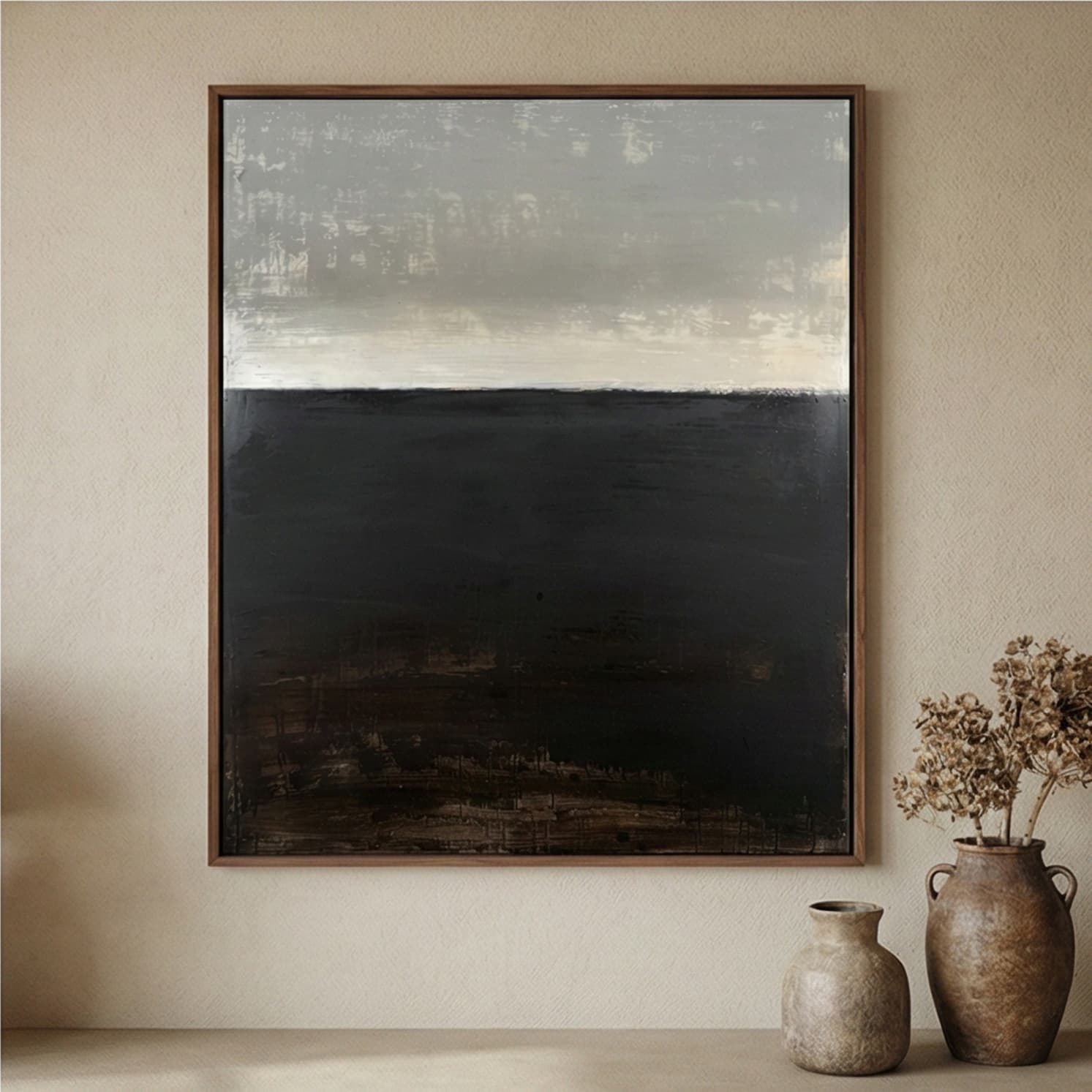 Wabi-Sabi Art | Horizon of Silence Neutral Earth Tone Wall Art