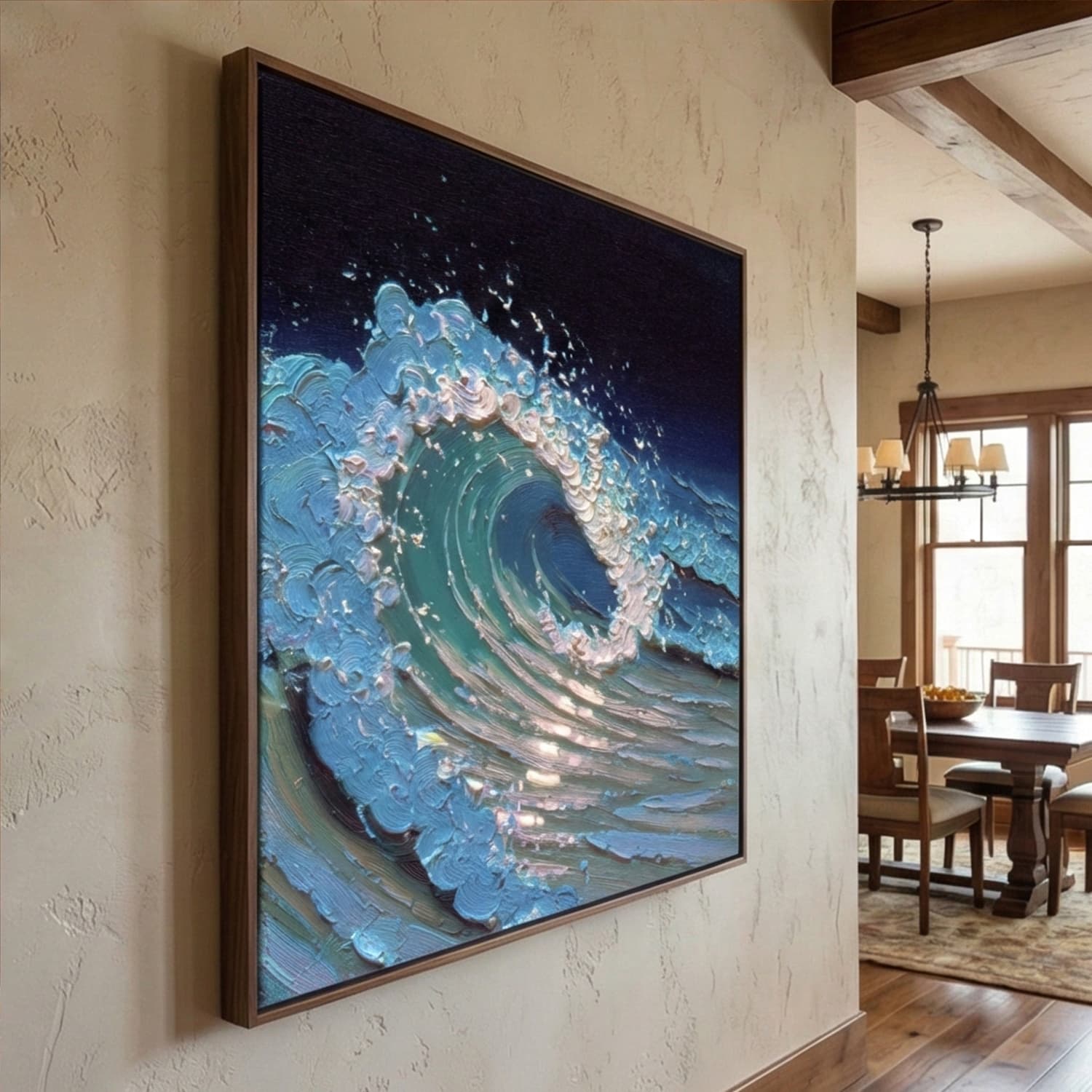 3D textured Art | Cresting Ocean Force Coastal Textured Wall Art