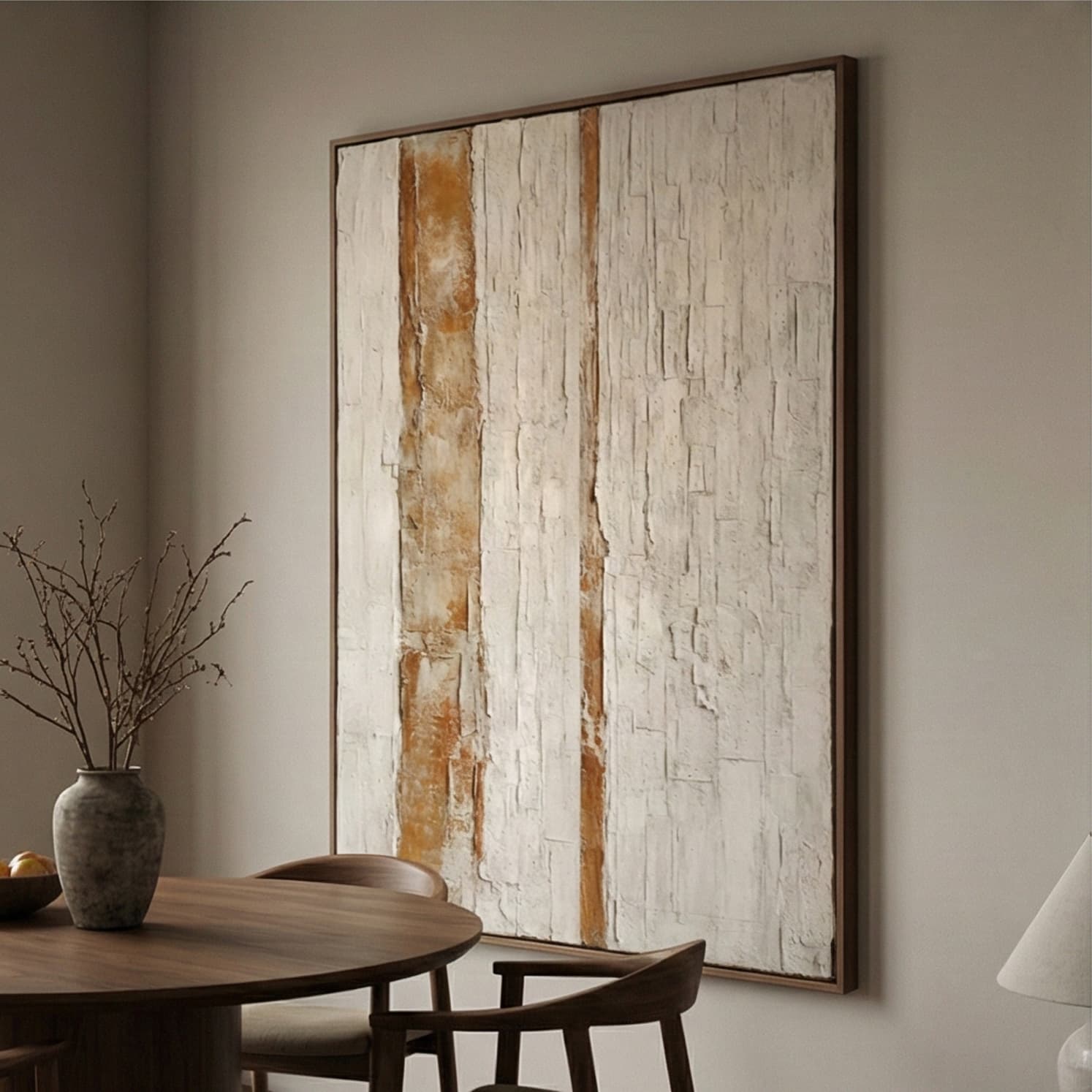 Wabi-Sabi Art | Vertical Earth Flow Neutral Earth Tone Wall Art