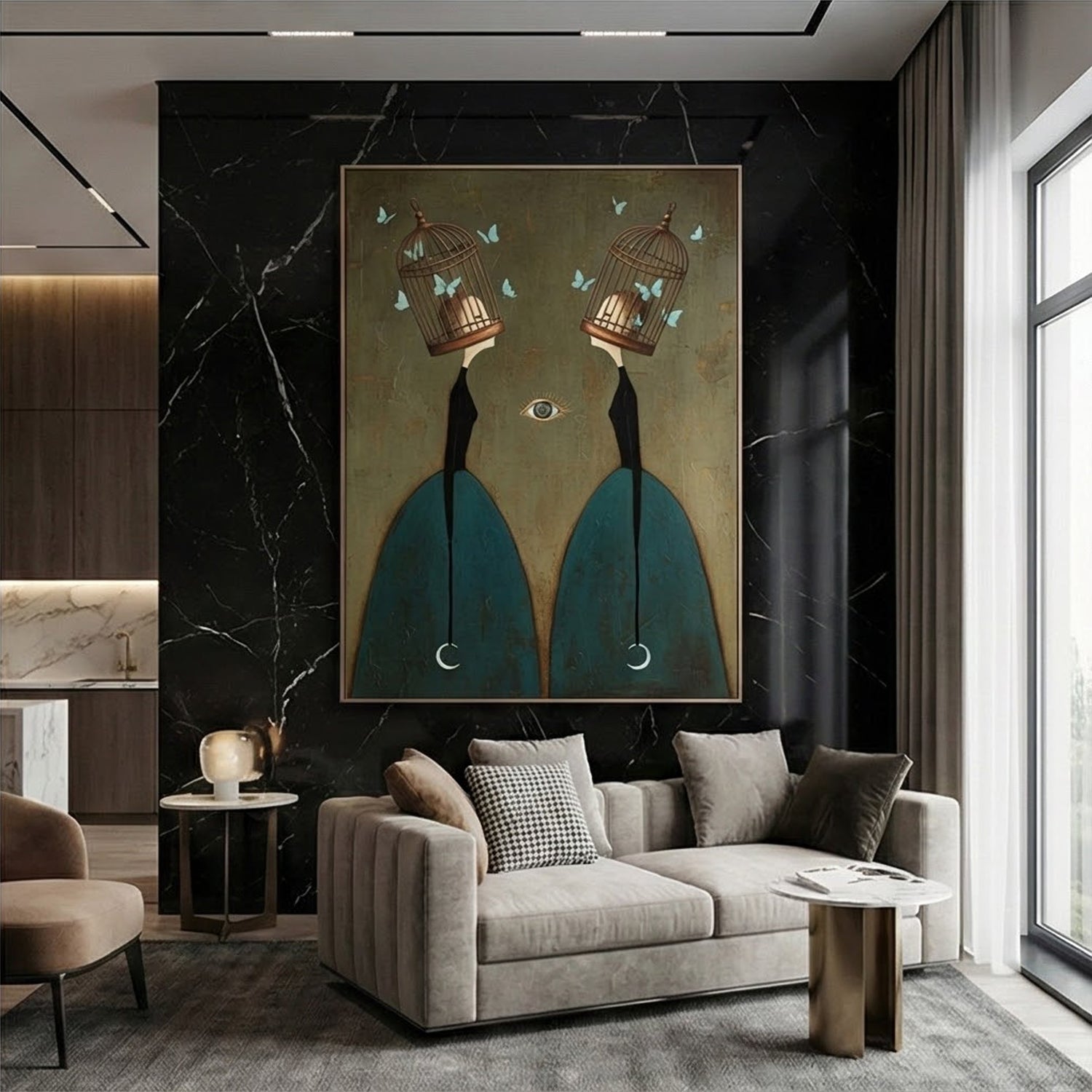 Surreal Art | Caged Whispers Surreal Portrait Wall Decor