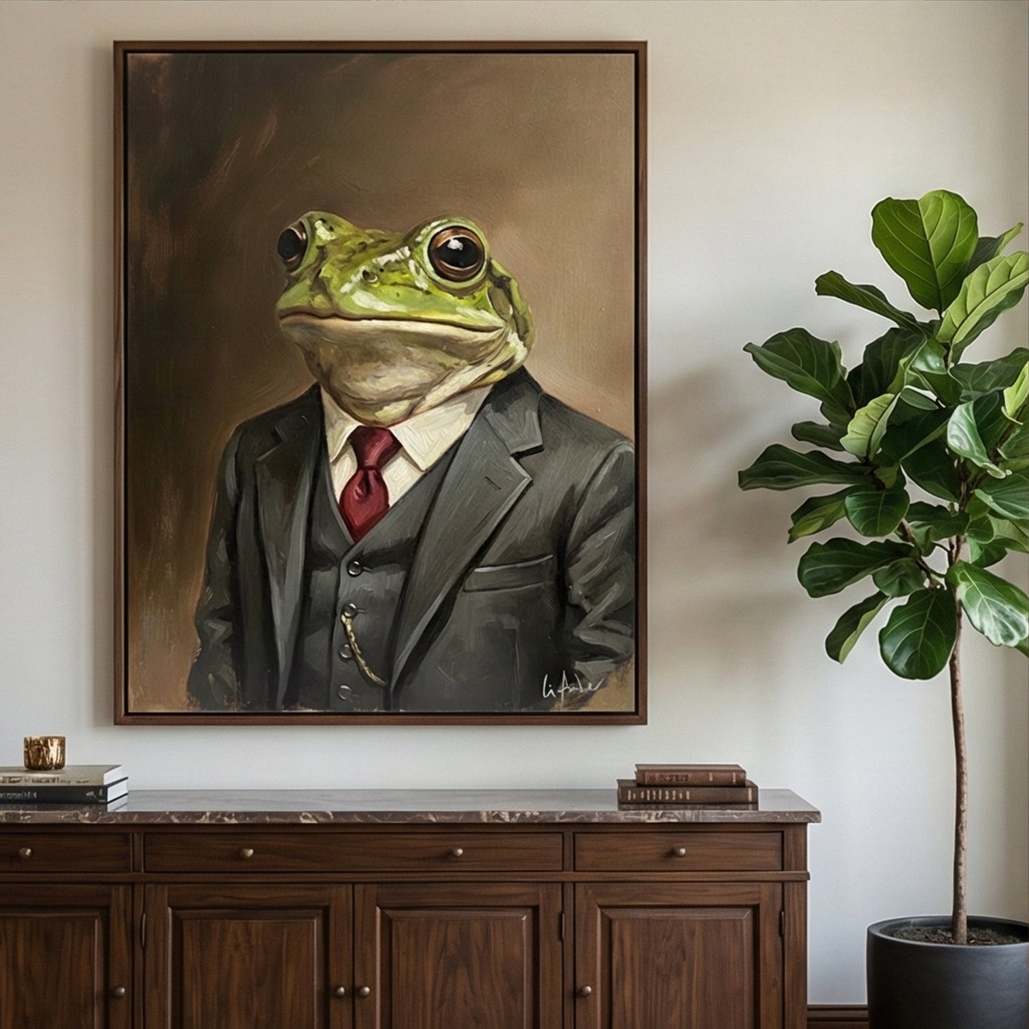 Surreal Art | The Gentleman Frog Whimsical Surreal Wall Art