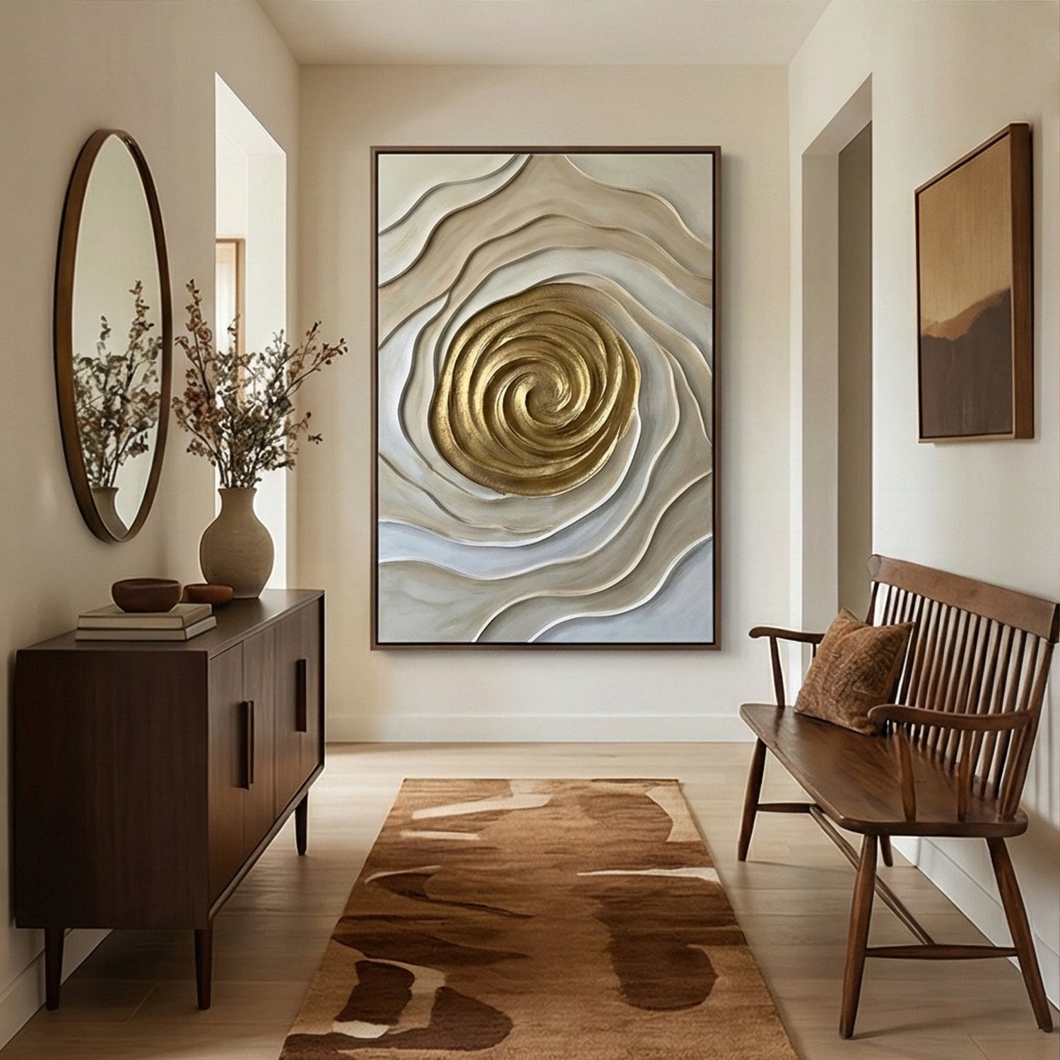 Contemporary Luxe Art | Golden Vortex Gold Accent Luxury Wall Art
