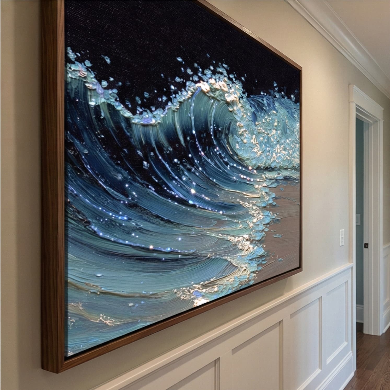 3D textured Art | Ocean Radiant Crest Coastal Textured Wall Art